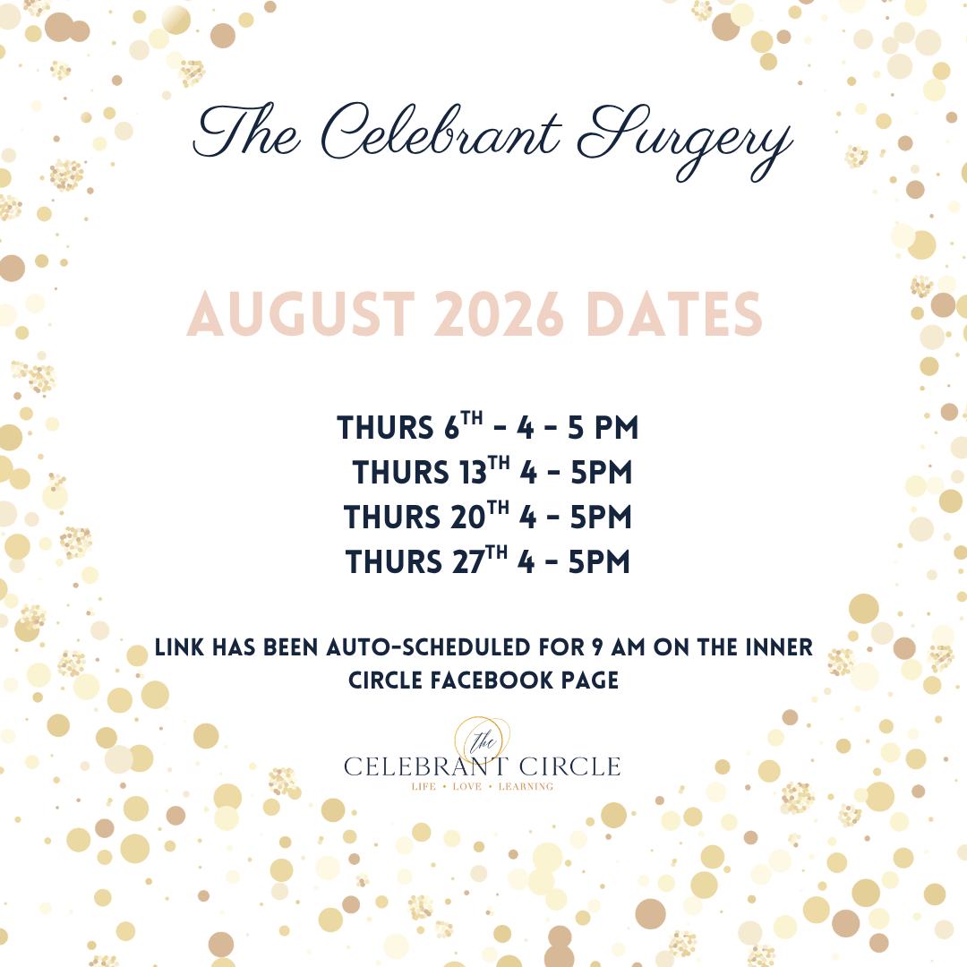 One of the reasons Celebrant Circle was created was to give celebrants a place to connect, feel supported and know they are not alone.
When we began, that kind of space simply wasn’t available.
We wanted to create a safe and welcoming community where celebrants could ask questions, share their highs and lows, seek reassurance and feel genuinely valued and seen.
One of the ways we continue to provide this support is through our weekly Celebrant Surgery sessions.
Think of them as a virtual staff room. A place to drop in, talk things through, ask for advice, share an achievement or simply spend time with people who understand the realities of being a celebrant.
Our community never fails to amaze us with the kindness, encouragement and support its members offer one another.
You don’t have to do this alone.
You are always very welcome to join our Circle.
More info in bio, or via our website
💫💫💫
#CelebrantAdvocate #CelebrantSupport #celebrantcommunity #CelebrantCircle #CelebrantCircleUK