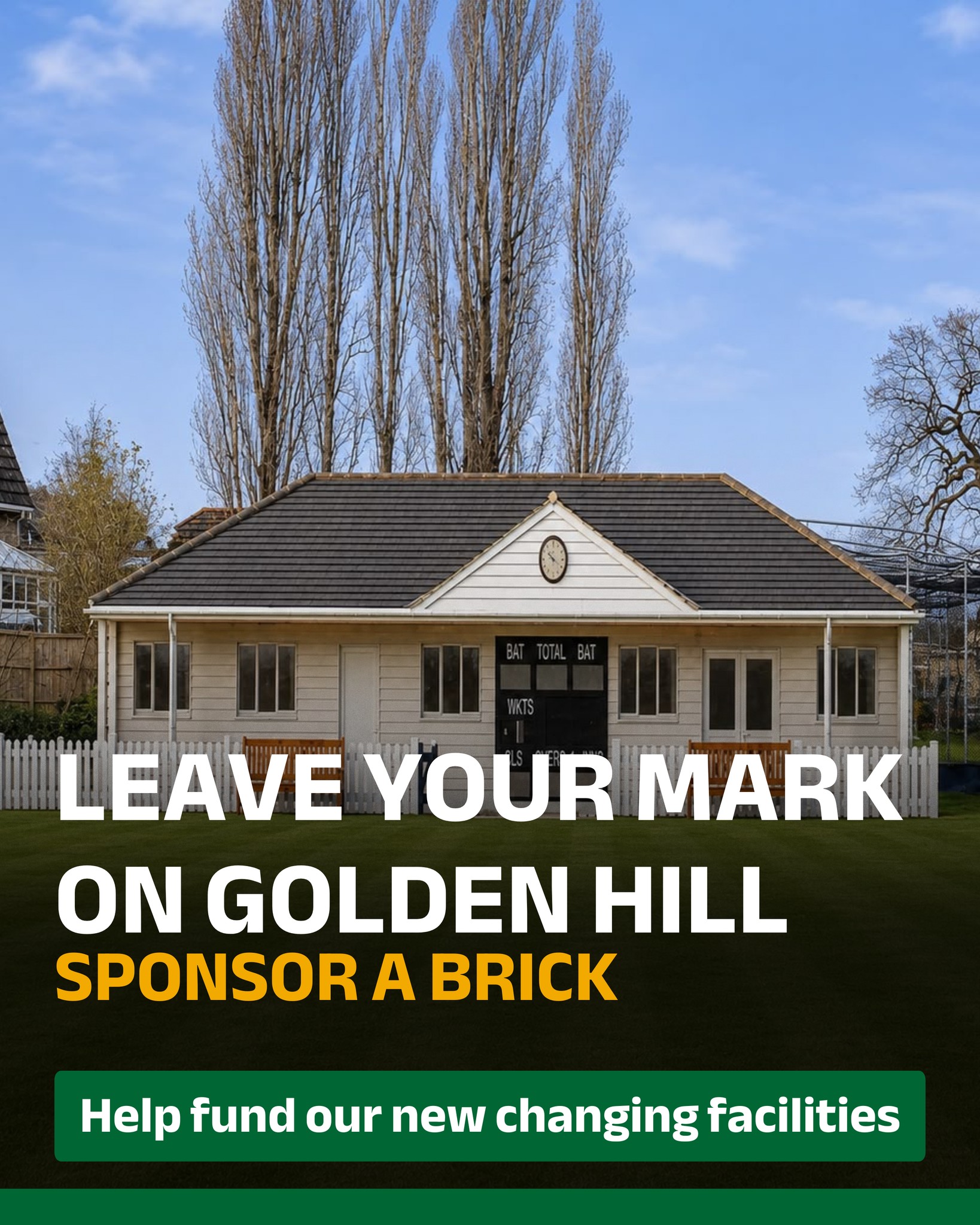 Leave your mark on Golden Hill 🧱
We're offering supporters the opportunity to sponsor a brick as part of our new changing facilities project.
Every brick purchased helps bring the project one step closer and supports facilities that better reflect the club Golden Hill has become.
🧱Sponsor a brick for £75
If Golden Hill has ever been part of your story, we'd love you to be part of this one.
🔗 Link in bio
#UpTheHill #SupportWhatHappensHere