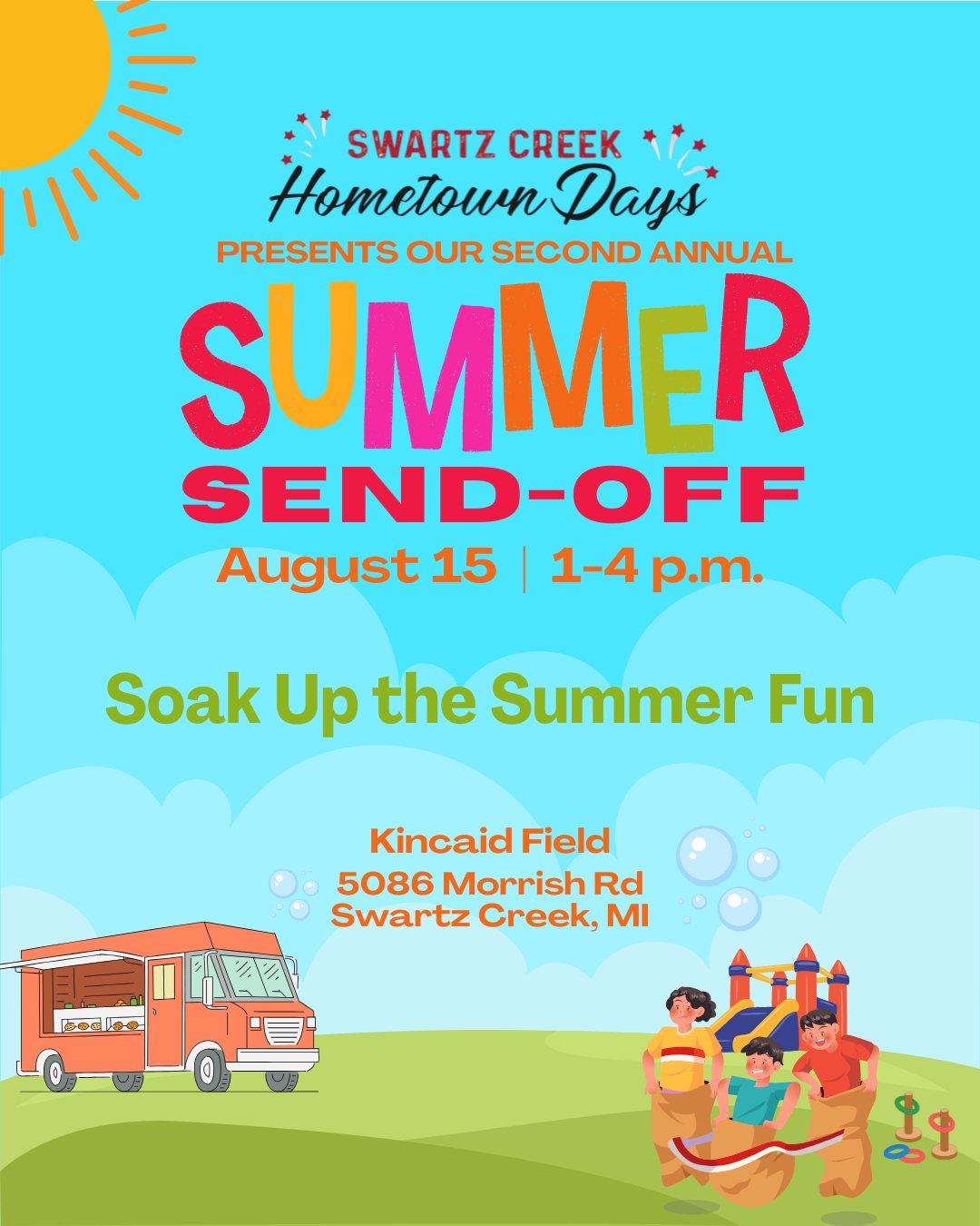 The Second Annual Summer Send-Off is almost here! Gather your family and friends and join us for an afternoon of fun, laughter, and community celebration!
