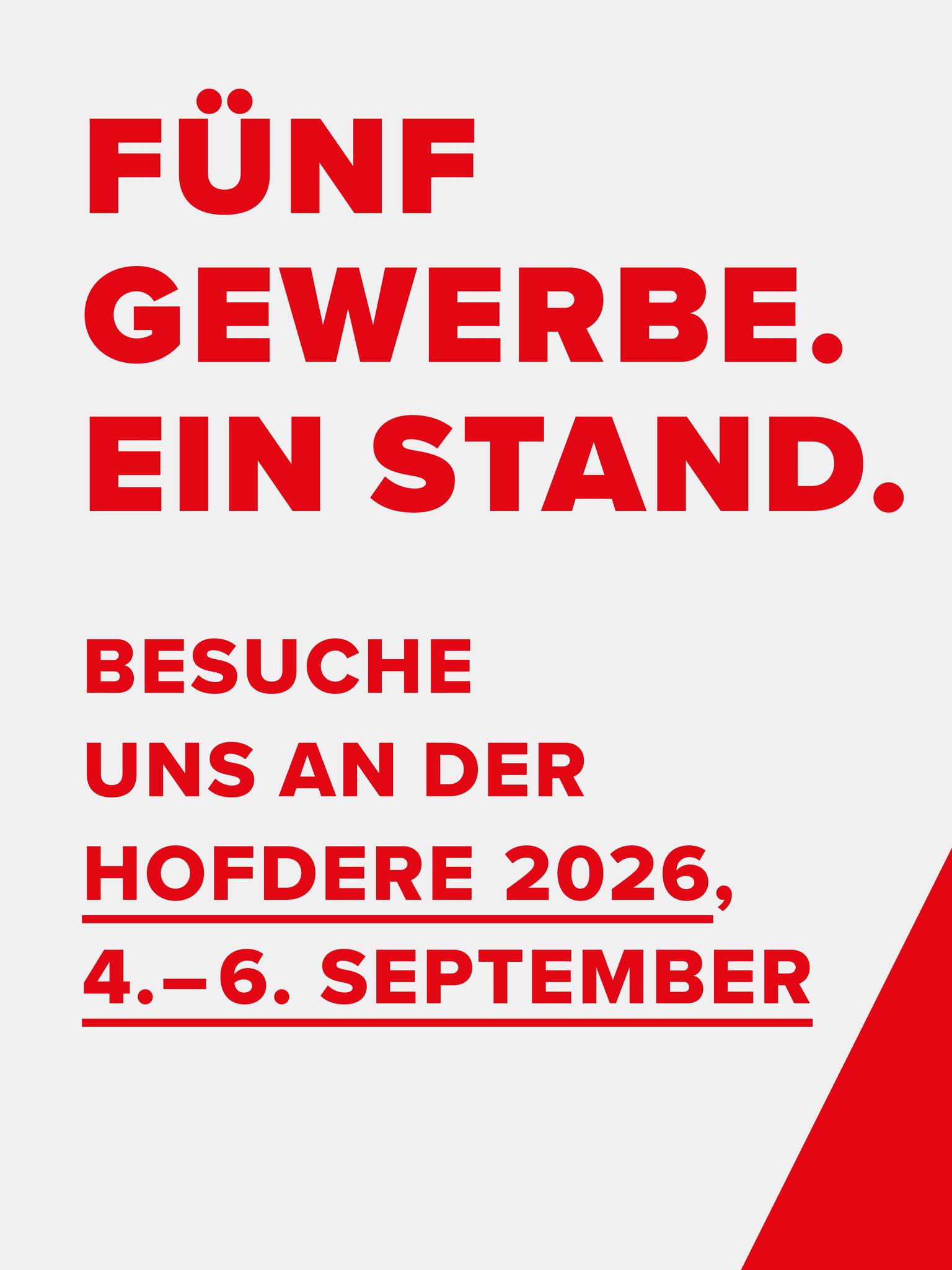 🎲 Fünf gewinnt!
Fünf Gewerbe. Eine Messe. Ein gemeinsames Ziel: Euch inspirieren, beraten und begeistern.
An der Hofdere 2026 präsentieren wir gemeinsam unseren Aussenstand unter dem Motto "Fünf gewinnt".
Warum? Weil fünf starke Betriebe ihre Kompetenzen vereinen – und daraus mehr entsteht als die Summe der Einzelnen.
🪵 Tschopp Holzbau
🔧 Fischer Garage Baldegg
🌱 Gärtnerei Felber
🧵 Art of Textile
👨🍳 Gourmet Service Schläpfer
Jeder Betrieb ist einzigartig. Gemeinsam sind wir «Fünf gewinnt».
#fischeragbaldegg Tschopp Holzbau AG @gaertnerei.felber @fleischundmehr.ch