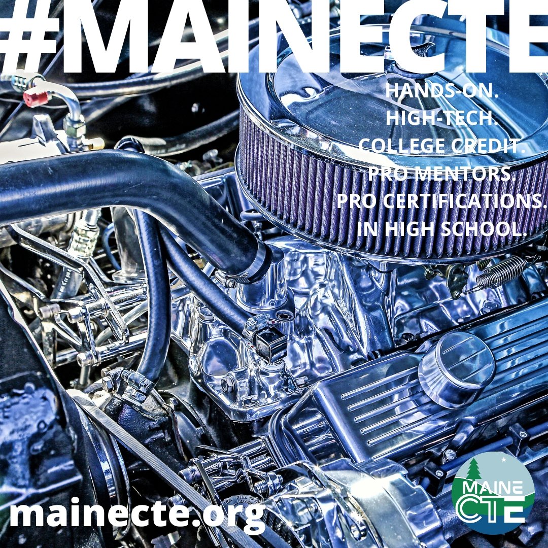 Learn by doing🚀
In high school or know someone who is? There are so many career tracks to explore in MaineCTE! Finding out where you have talent... makes all the difference.
Advanced training. Build your skills. Make Connections.
And so much more when you're high school age in #Maine...
Free to Maine high school age students.
Cutting edge. Future Connected.
Find your local center at: mainecte.org
#MaineEducation #MaineCTE #FutureBuilding
@maine