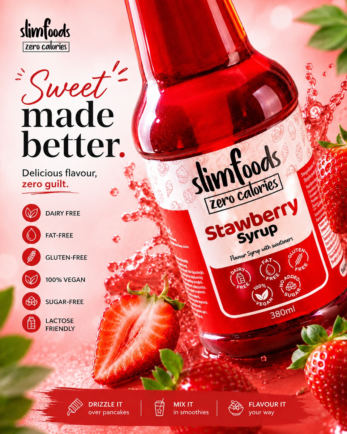 Sweet, fruity, and irresistibly delicious 🍓✨ Our strawberry sauce is the perfect drizzle for every sweet moment!
#slimfoodsonline #syrups #slimfoodsonline #syrups ##saucessauces