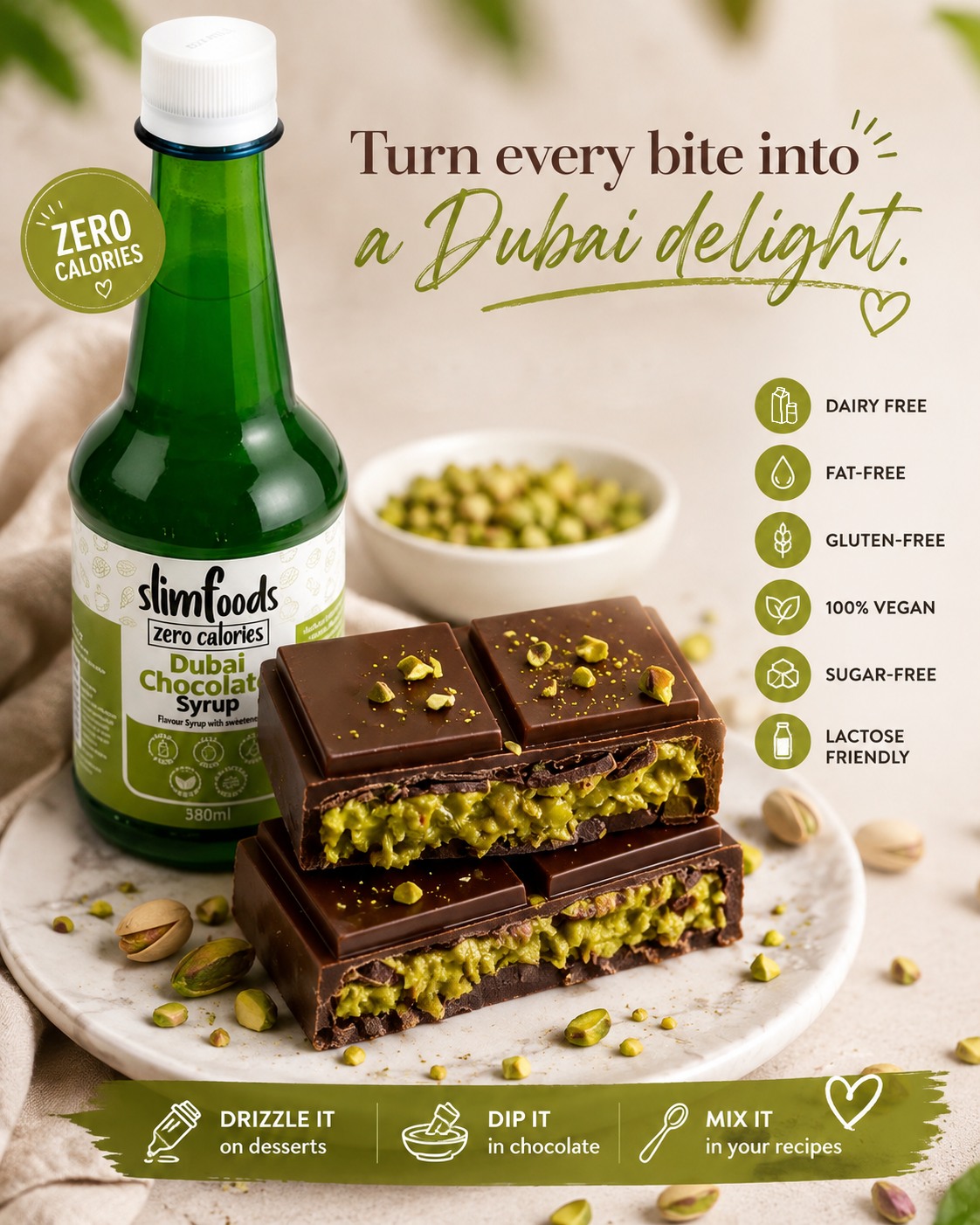 Drizzle. Dip. Indulge. 🍫🤎 Dubai chocolate perfection!
#slimfoodsonline #syrups #sauces