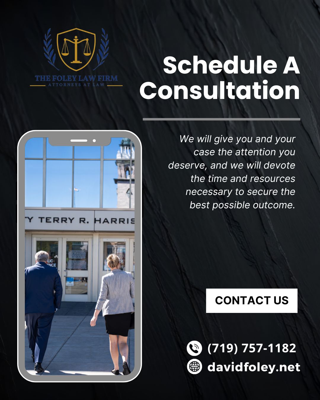 Your case deserves dedicated attention. 🤝⚖️
When you're facing legal challenges, you shouldn't have to navigate the system alone or settle for divided focus. At The Foley Law Firm, we give you and your case the individual time, resources, and strategic focus necessary to work toward the best possible outcome.
Take the first step toward securing experienced legal representation today. Schedule your consultation!
#thefoleylawfirm #defenseattorney #coloradosprings