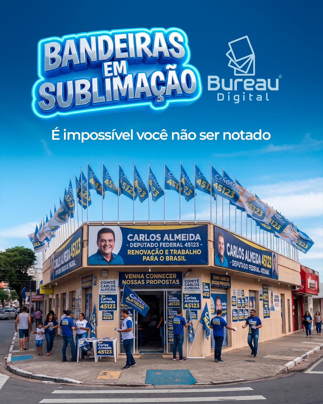 SUA CAMPANHA ELEITORAL COM CORES MAIS VIVAS E MÁXIMA IMPACTO! 🗳️🚩
A temporada de campanhas políticas exige agilidade, visibilidade e alta durabilidade no corpo a corpo das ruas. As Bandeiras em Sublimação do Bureau Digital são a escolha ideal para agências, comunicadores e parceiros que buscam impactar com qualidade impecável! ✨
Nossas bandeiras garantem: ⚡ Alta Resolução e Cores Intensas: Impressão por sublimação que destaca a imagem do seu candidato à distância. 🧵 Acabamento Profissional: Costura em overlock reforçada e bolso prático para inserção de mastro, prontas para o uso. 🚀 Agilidade de Entrega: Produção rápida em até 24 horas para atender o ritmo acelerado das campanhas. 🛡️ Resistência e Leveza: Tecidos de altíssima qualidade, perfeitos para caminhadas, carreatas e comícios.
Garanta a melhor impressão para a sua campanha! Fale com nossa equipe pelo WhatsApp e faça seu orçamento:
📲 João Pessoa: (83) 9168-4567
📲 Natal: (84) 8829-3122
#BureauDigital #BandeirasSublimadas #ImpressaoDigital #MarketingPolitico #CampanhaEleitoral #ComunicacaoVisual #Sublimacao #JoaoPessoa #NatalRN #GrandesFormatos