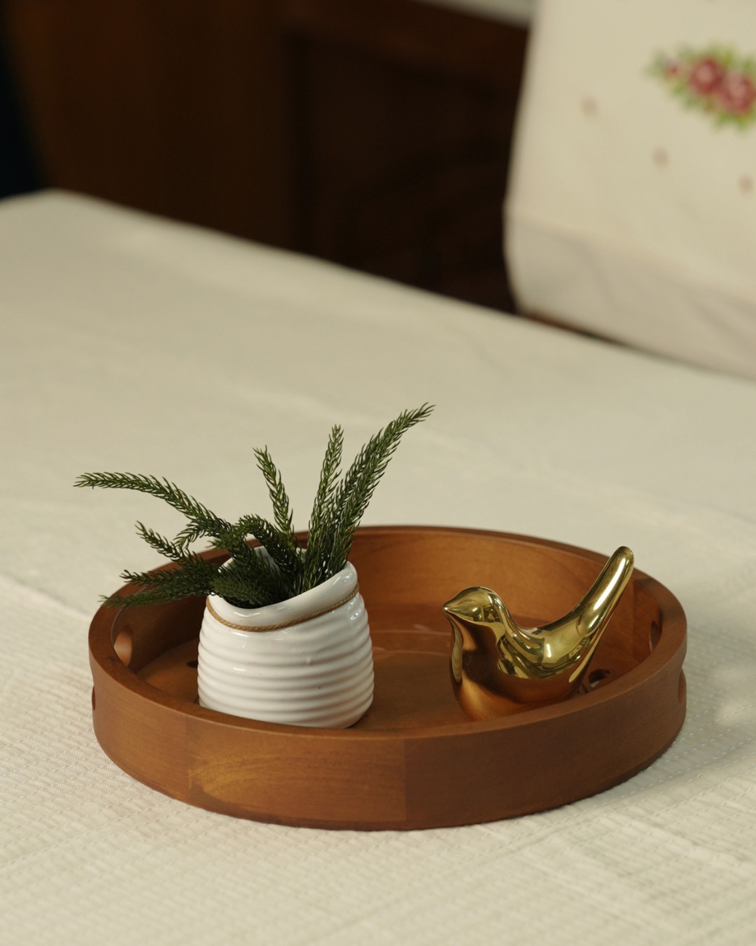 Wooden serving trays with detailing!
Trays made in solid wood are an excellent gifting option as they suit the double roles of serving and decorating.
Serving in uniquely designed wooden trays can be an added elegance
for the welcoming host in you.
Wooden trays make perfect base for organizing your decor pieces on your dining table or coffee table!
(Wooden tray,tray with ceramic tile inlay, gifting, decor, coffee table styling, Onam gift, housewarming gift)
To know more about the details please DM us or whatsapp us at 9778758496.
#decor #Decoredits #woodentray #homedecor #HomeImprovement