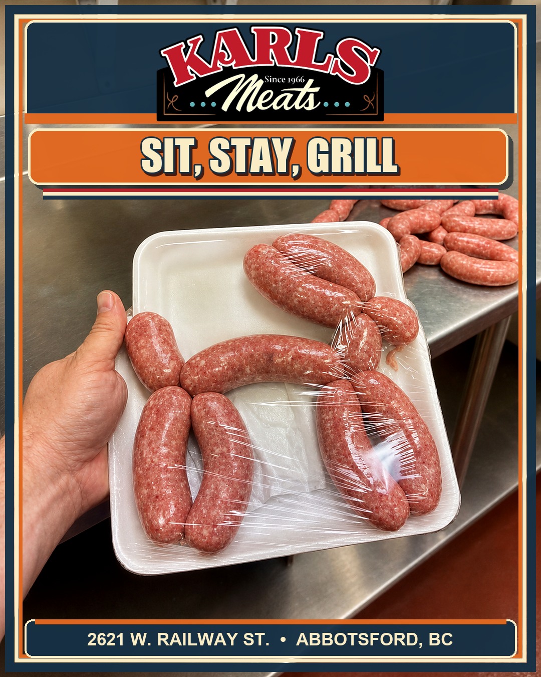 Sit. Stay. Grill. 🌭🐶🔥
Our fresh bratwurst knows its best trick: landing on your plate beside warm sauerkraut, a generous spoonful of Dutch mustard and thick slices of fresh sourdough. Simple, hearty and seriously lekker! 😋🥖
Stop by Karl’s Meats and fetch everything you need for a proper bratwurst feast!
Smakelijk eten! 😋
— The Karl’s Meats Team 💪
📍 Karl’s Meats2621 W. Railway St., Abbotsford, BC
📞 604-859-9011
#KarlsMeats #Bratwurst #FreshSausage #Sauerkraut #DutchMustard #FreshSourdough #AbbotsfordBC #FraserValley #ShopLocal #GrillTime