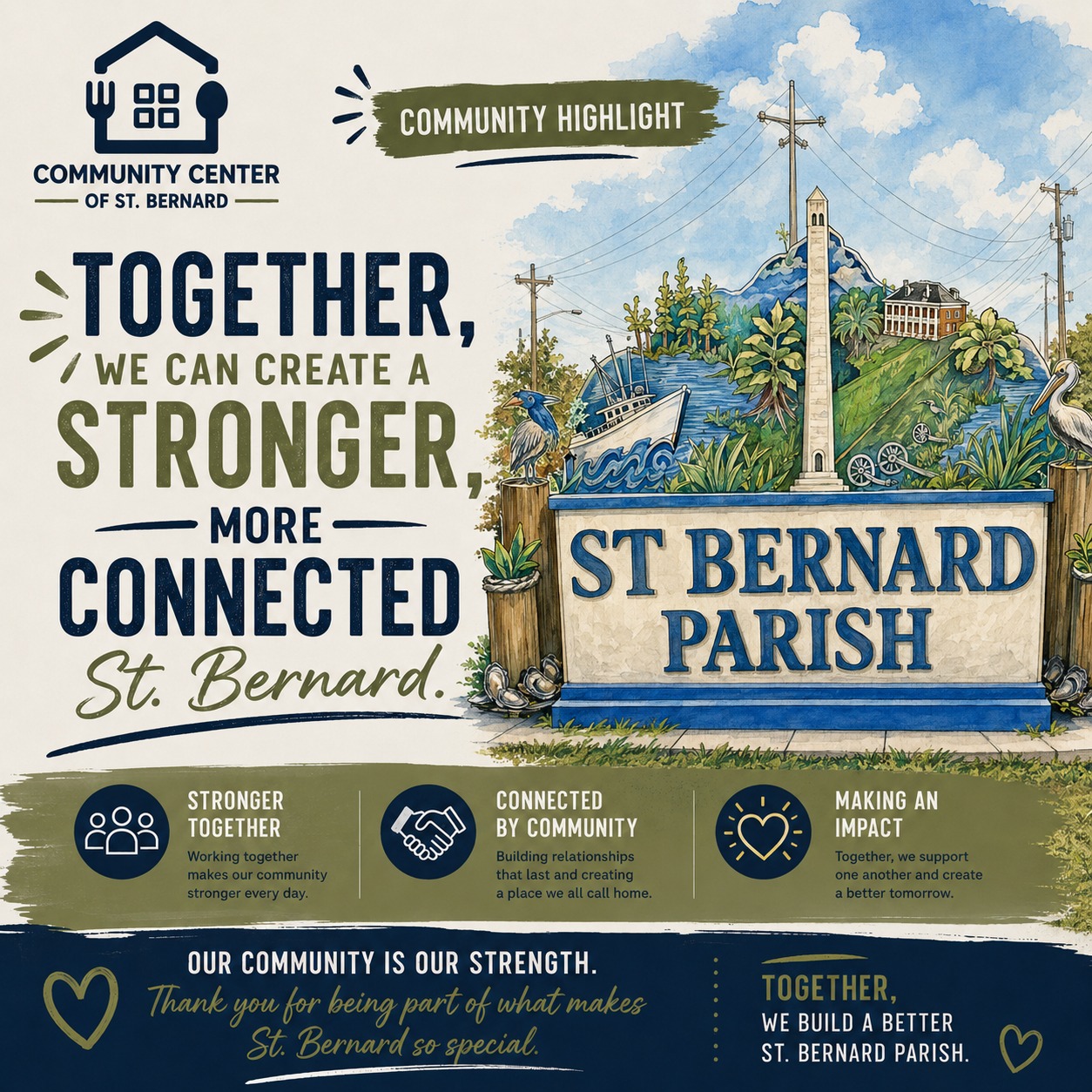 Together, we can create a stronger, more connected St. Bernard. 💙