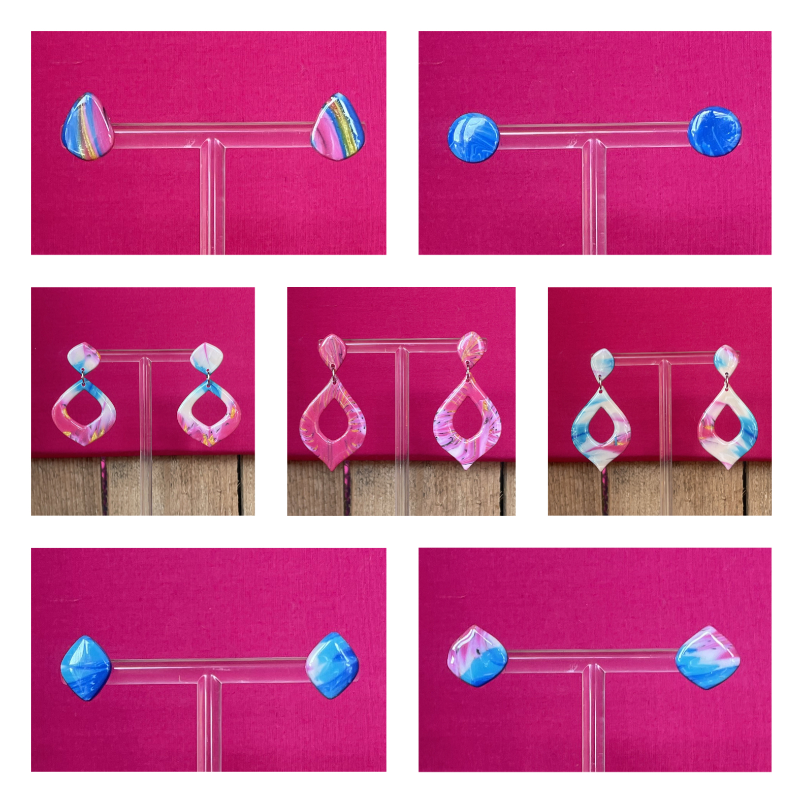 Plongez dans un tourbillon tropical avec la série Bora Bora — un cocktail vibrant de bleu lagon, de rose flamboyant et de blanc nacré, inspiré des couchers de soleil sur les plages du Pacifique.
Chaque paire de boucles d’oreilles évoque la légèreté de l’écume, la douceur des fleurs exotiques et la profondeur de l’océan. Audacieuses et rafraîchissantes, elles habillent le visage comme un vent de liberté.