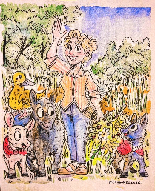 I had to share this brilliant drawing and watercolour by @mollypukes again — Molly is a Leeds‑based artist who captures the joy of flowers, animals and countryside life so perfectly, she used to work on a sheep farm herself 🎨🐑🌼
She’s passionate about keeping real, handmade art alive in our world full of AI‑generated marketing images, and I love that. This cost just £35 (absolute bargain!) and once I find a frame I like (I have been rummaging through the shops in Ruthin recently) the original print is going on my wall.
Give her a follow if you love supporting real creativity