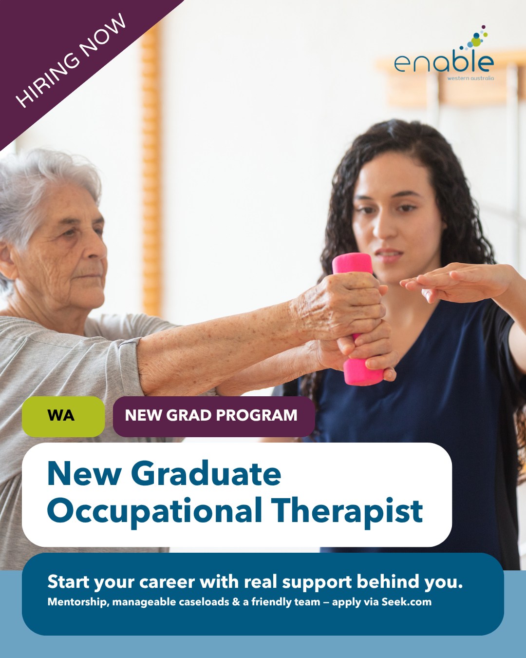WE'RE HIRING 📣
New Graduate Occupational Therapist – WA
Starting out in Occupational Therapy and looking for a team that'll help you grow?
We've got a new graduate role based in WA, with the mentoring and support to set you up for a strong start to your career.
Curious? Full details are on SEEK — link in bio.
@curtinuniversity @murdochuniversity @universitywa #TherapyHire #SpeechPathologists #NewGraduateJobs #OccupationalTherapists #MandurahJobs #PerthJobs