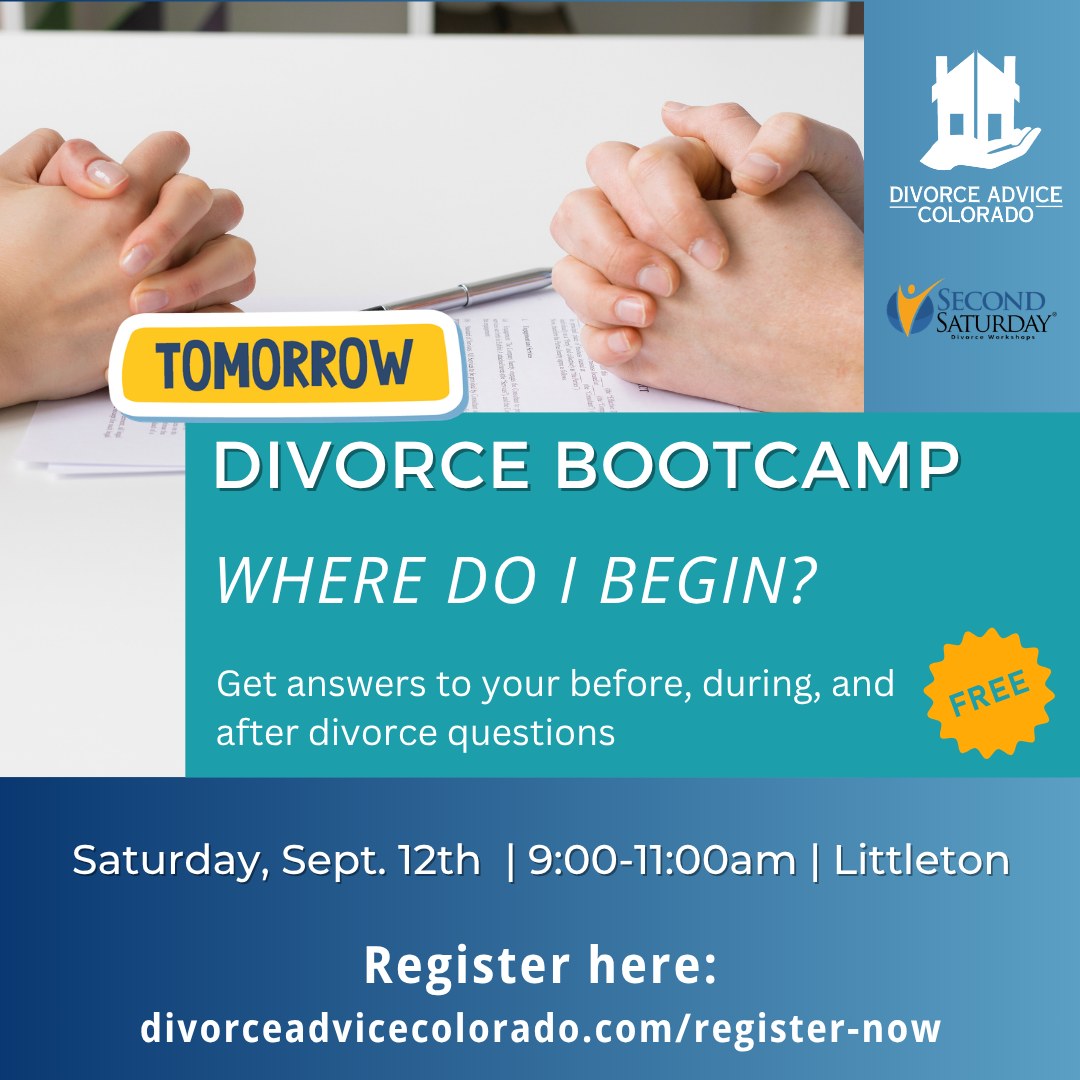Are you struggling with the complexities of divorce? Get the support you need with our FREE Divorce BootCamp, offered in-person and online by Divorce Advice Colorado on September 12th. This seminar, part of the Second Saturday series, covers everything from the legal and financial sides of divorce to strategies for avoiding common pitfalls. Register today!
📅 Saturday, Sept 12th
🕘 9–11 AM
📍 Littleton, CO
👉 Register now: divorceadvicecolorado.com/register-now
-
#divorcesupport #separation
#yournextchapterstartsnow #garskedivorcemediation
#divorceresources #coloradodivorce