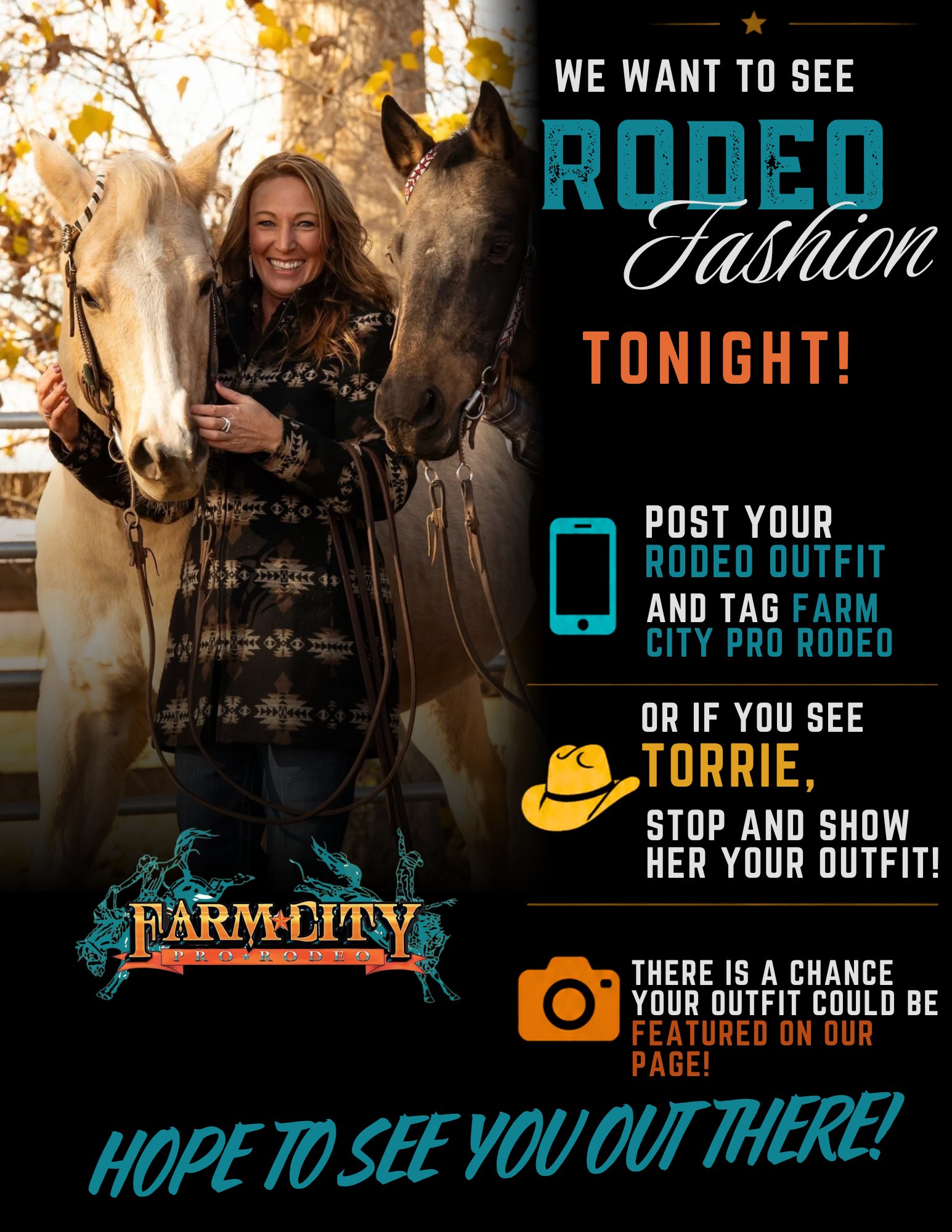 HATS. BOOTS. BUCKLES. LET’S SEE ’EM. 🤠🔥
Show us your rodeo style tonight! Tag Farm City Pro Rodeo or find Torrie for a chance to have your outfit featured.