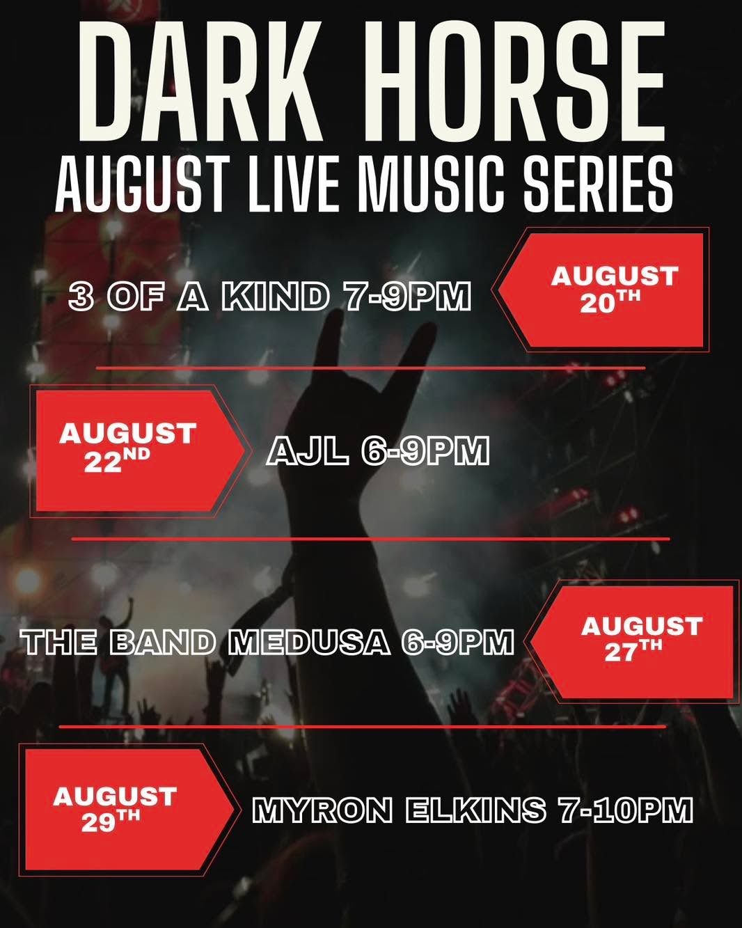 Updated live music series for the month of August!
Tons of options for everyone. Let us know in the comments which one you’ll be joining us for! 🎵🔥
