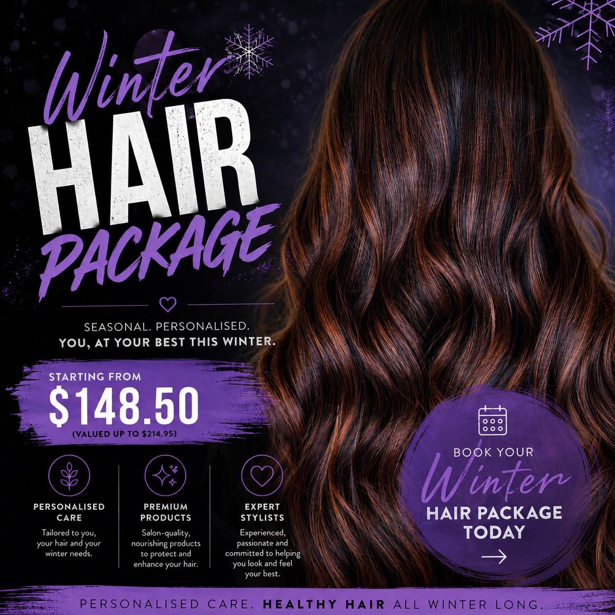 Winter is officially here, and your hair deserves a little extra love. ❄️🌧️
Here is what we’re creating at the basin this season:
💧 The Hydration Reset
A deeply restorative moisture ritual designed to revive dry hair and protect it against the elements. Includes a steam infusion for maximum hydration, a relaxing scalp massage, precision cut, signature blowout, and a complimentary take-home treatment to keep that post-salon feel going.
🎨 Winter Colour Refresh
Designed to bring warmth, richness, and shine back to faded tones. Whether you’re maintaining your roots or embracing a subtle seasonal shift, this includes a custom color or root touch-up, a high-shine gloss, hydrating post-color treatment, cut, and finish.
✂️ Shape & Style Refresh
For when you need a fresh shape to completely transform how your hair feels. Whether it’s soft face-framing layers, a sleek bob, or a total restyle, this includes a precision cut, textured blowout, personalized home-care guidance, and a take-home styling product.
Our goal is always simple: personalised care, nourishing premium products, and thoughtful styling so you leave feeling confident and completely refreshed. ☕💜
Explore the rituals and book through the link in our bio.
.
.
.
.
.
#FioletHair #PerthHairSalon #Lathlain #WinterHairCare #HairReset