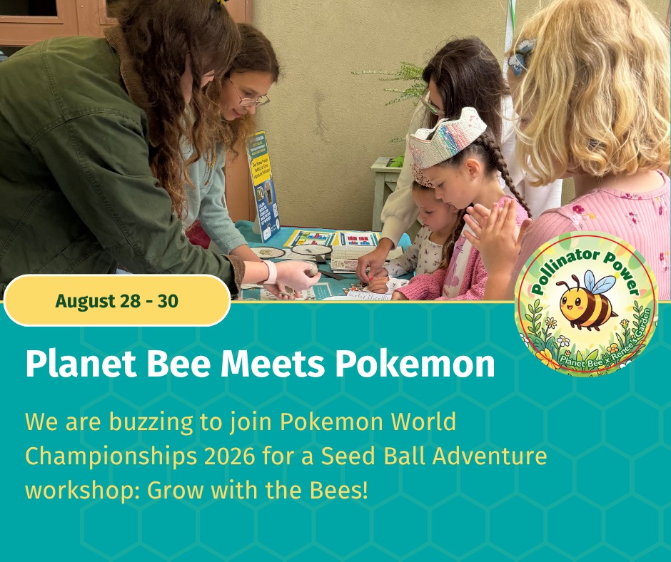 🐝 Two weeks from today, we're buzzing into the Pokémon World Championships 2026 in San Francisco (August 28–30)!
If you're going to be there, swing by our Grow with the Bees: A Seed Ball Adventure workshop! We've got fun stickers, honey, and a hands-on way to learn about the tiny pollinators behind some of your favorite Pokémon.
We'll make seed balls together and talk about how small actions can add up to a big difference for pollinators.
#Pokemon #bees #pollinators #protectpollinators ##nonprofit