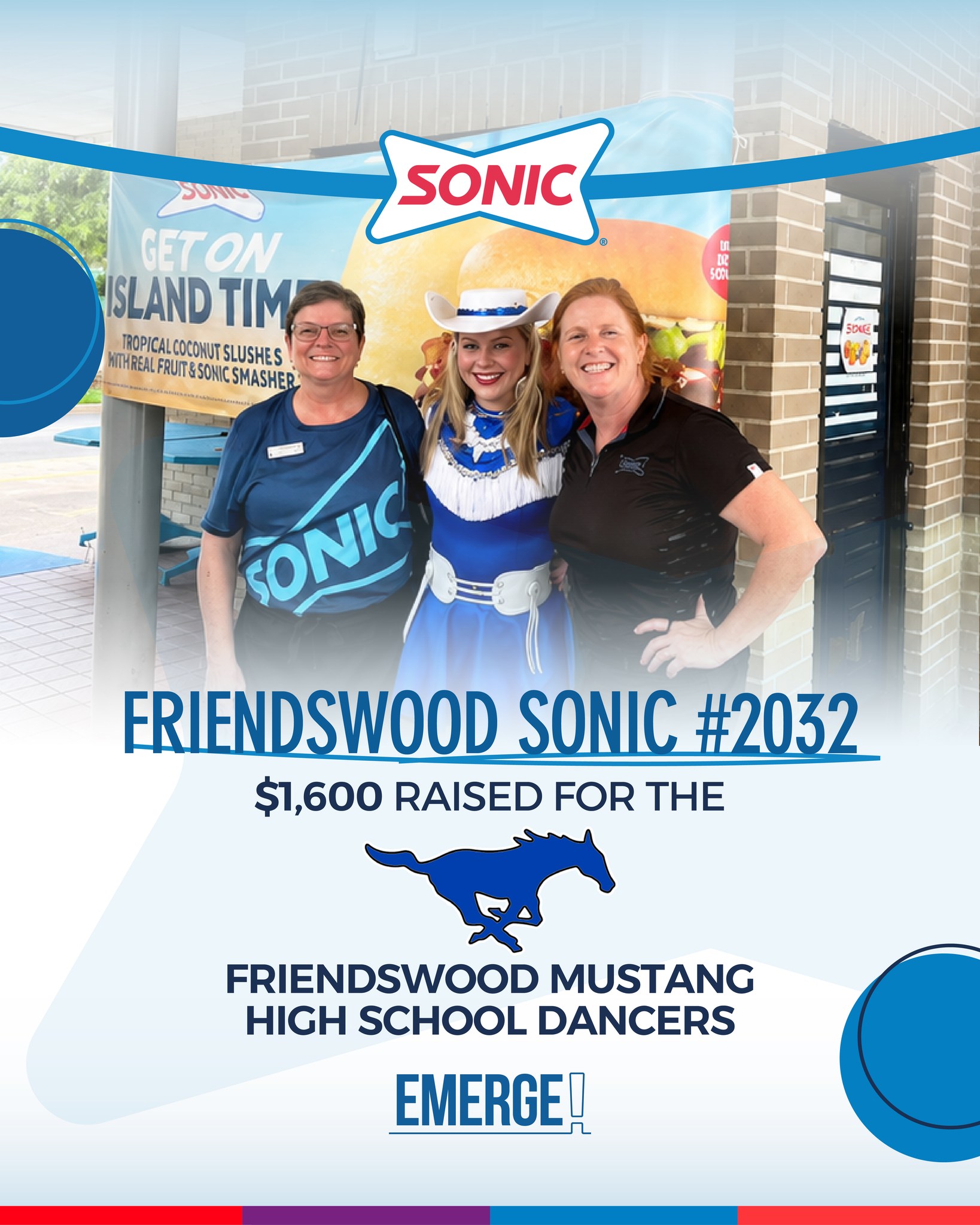 A Charity Hop can be a lot more than a community event. For Friendswood Sonic #2032, it was a chance to help local students keep chasing their goals.
Casey Reid and the team hosted the Friendswood Mustang High School Dancers Charity Hop, bringing the community together to raise $1,600 toward upcoming competitions.
Thank you to Casey and the entire team for creating an opportunity for local students to keep performing, competing, and representing Friendswood with pride.
See how Emerge teams are making an impact in their communities at emergeinc.net
#EmergeInc #SonicDriveIn #CharityHop #CommunityImpact #GivingBack #Friendswood #FriendswoodMustangs #YouthSupport #CommunityEvents #MakingADifference #Teamwork #LocalImpact