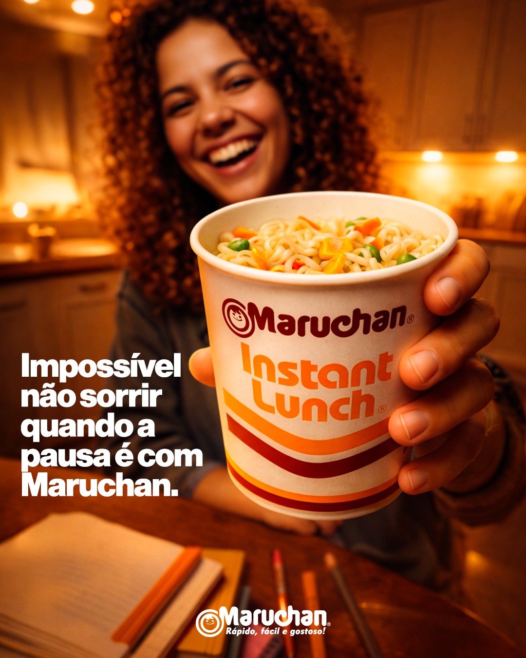 Ter o Instant Lunch por perto é a garantia de um momento quentinho, prático e cheio de sabor para recarregar as energias. 💛✨
É só adicionar água quente, esperar 3 minutinhos e aproveitar! 🕒 quentinho, gostoso e sem sujar nada!
#MaruchanBrasil #InstantLunch #PausaQueAquece #ComfortFood #MomentoMaruchan #LamenLovers