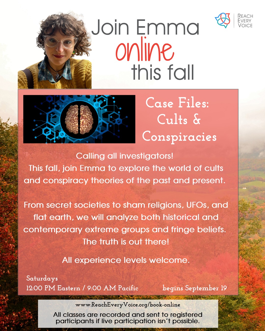 Calling all investigators. This fall, Emma is leading Case Files: Cults & Conspiracies, an online group class digging into extreme groups and fringe beliefs, both historical and contemporary. Secret societies, UFOs, flat earth, and the psychology of how these movements pull people in.
It's equal parts fascinating subject matter and serious critical thinking practice: evaluating sources, spotting manipulation tactics, and asking better questions about what we're told.
This class is designed for communicators who use AAC, spelling, pointing, typing, and other modalities. All experience levels welcome. Every session is recorded and sent to registered participants, so you can still take part if live attendance isn't possible.
Saturdays at 12:00 PM Eastern / 9:00 AM Pacific, beginning September 19.
Comment INVESTIGATE and we'll send the registration link straight to your DMs.
#PresumeCompetence #AAC #InclusiveEducation
***
Keywords: online classes for nonspeaking students | AAC group classes | inclusive online learning | critical thinking for AAC users | cults and conspiracies class