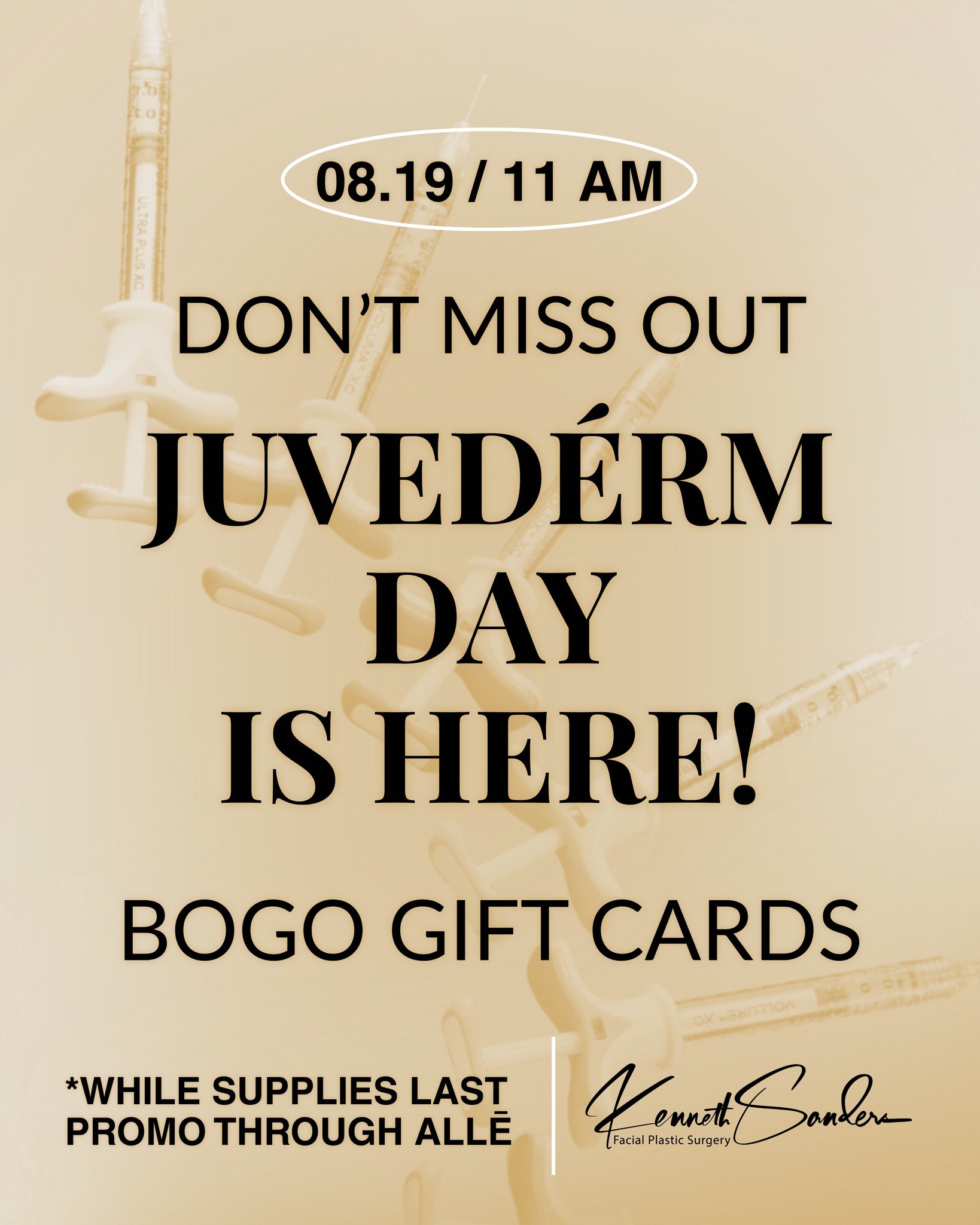 Today’s the day! 💋 JUVÉDERM® Day begins at 11 AM CT!
Allē Members can purchase one $75 JUVÉDERM® gift card and get one FREE through Allē. Gift cards are available while supplies last, so make sure your account is ready and act fast!
This is an Allē promotion, so gift cards must be purchased directly through Allē, not through our office. Head to our story for the link!
#JUVÉDERM #Filler #Shreveport #bogo
