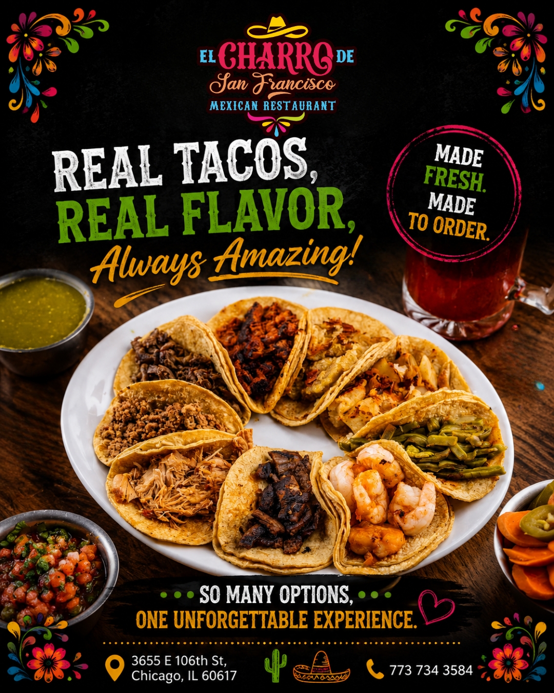 True happiness comes served in tortillas. 🤤 What kind of tacos are you ordering today? 😎 Let us know! 👇
3655 E 106th St, Chicago, IL 60617
773 734 3584
#Tacos #TacosTime #chicagorestaurant #chicagofoodie #elcharrodesanfrancisco
