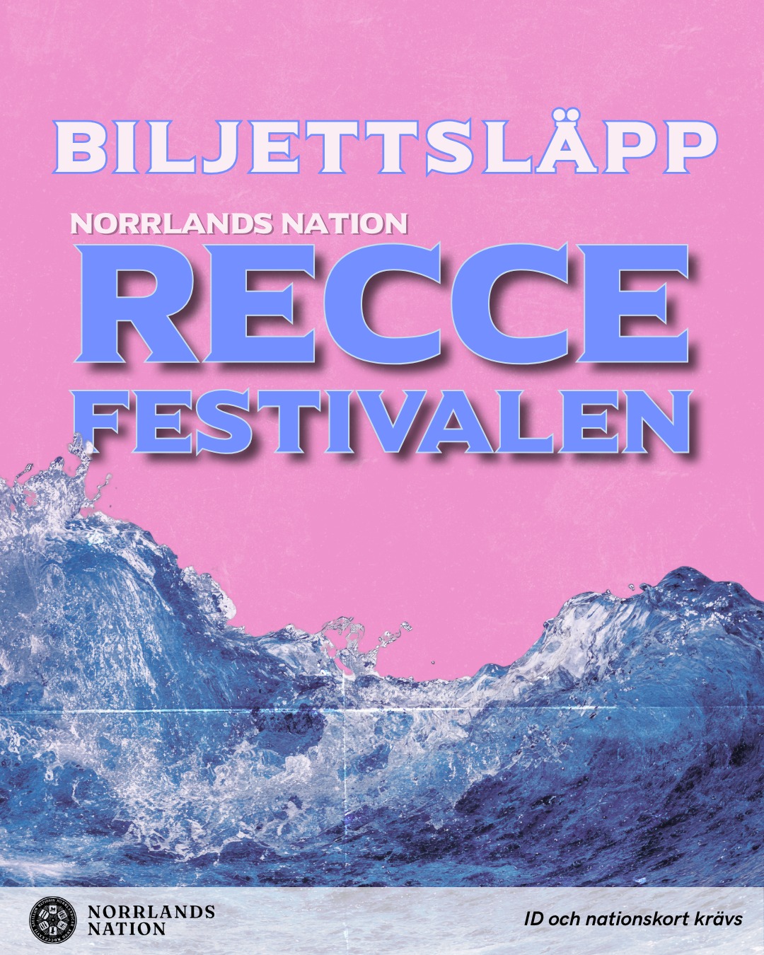 🌊BILJETTER & ENTRÉPRISER🌊
Det har äntligen blivit dags - på måndag den 24 augusti släpps förköpsbiljetterna till RecceFestivalen 2026!
🌊FÖRKÖPSBILJETT:
En (1) förköpsbiljett fungerar som entrébiljett till respektive dag.
vecka 1: 95/75* SEK per dagsbiljett
vecka 2: 110/80* SEK per dagsbiljett (onsdag/fredag), 125/95* SEK per dagsbiljett (lördag)
*Priset för medlemmar
Förköpsbiljetterna bryter kön fram till 22:00 för respektive dag.
Alla biljetter kommer säljas i Norrlands nations kansli under dess öppettider:
Måndag - fredag: 9 - 17
Lördag: 12 - 15
Biljetter går även att köpa i samband med inskrivningen.
Självklart går det även att betala entré på plats, alla dagar.
🌊BETALA I ENTRÈN:
vecka 1: 100/80* SEK per dag
vecka 2: 130/100* SEK onsdag/fredag, 175/110* SEK lördag
*Priset för medlemmar
🌊Vi ses på RecceFestivalen!🌊
___
🌊TICKETS & ENTRANCE PRICES🌊
The time has finally come - on Monday, August 24, presale tickets for the 2026 RecceFestival will go on sale!
🌊PRESALE TICKET:
One (1) presale ticket serves as an entrance ticket for the respective day.
week 1: 95/75* SEK per day ticket
week 2: 110/80* SEK per day ticket (Wednesday/Friday), 125/95* SEK per day ticket (Saturday)
*Price for members
Advance tickets allow you to skip the line until 22:00 on the respective day.
All tickets will be sold at the Norrlands Nation office during its business hours:
Monday - Friday: 9 - 17
Saturday: 12 - 15
Tickets can also be purchased during registration for new students.
Of course, you can also pay the admission fee on-site every day.
🌊PAY AT THE DOOR:
week 1: 100/80* SEK per day
week 2: 130/100* SEK Wednesday/Friday, 175/110* SEK Saturday
*Price for members
🌊See you at RecceFestivalen!🌊