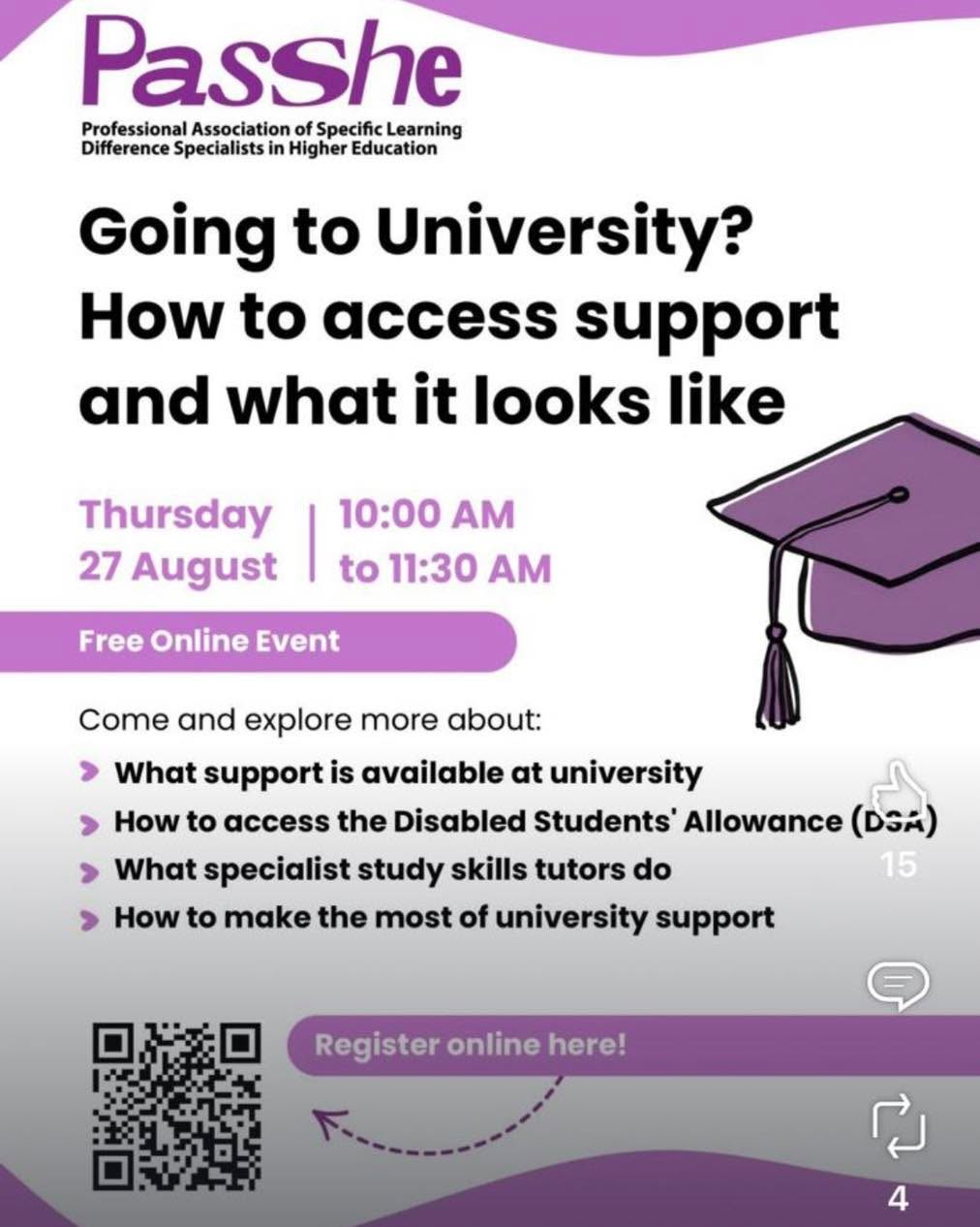 Going to University? Don’t forget that if you have a SpLD diagnosis you can apply for the DSA. I am a study skills tutor and I can honestly say this is such a valuable resource. Please have a look and see what is available. This could be the difference between doing ok or doing exceptionally well! You don’t need to struggle there is expert help available for you to access.