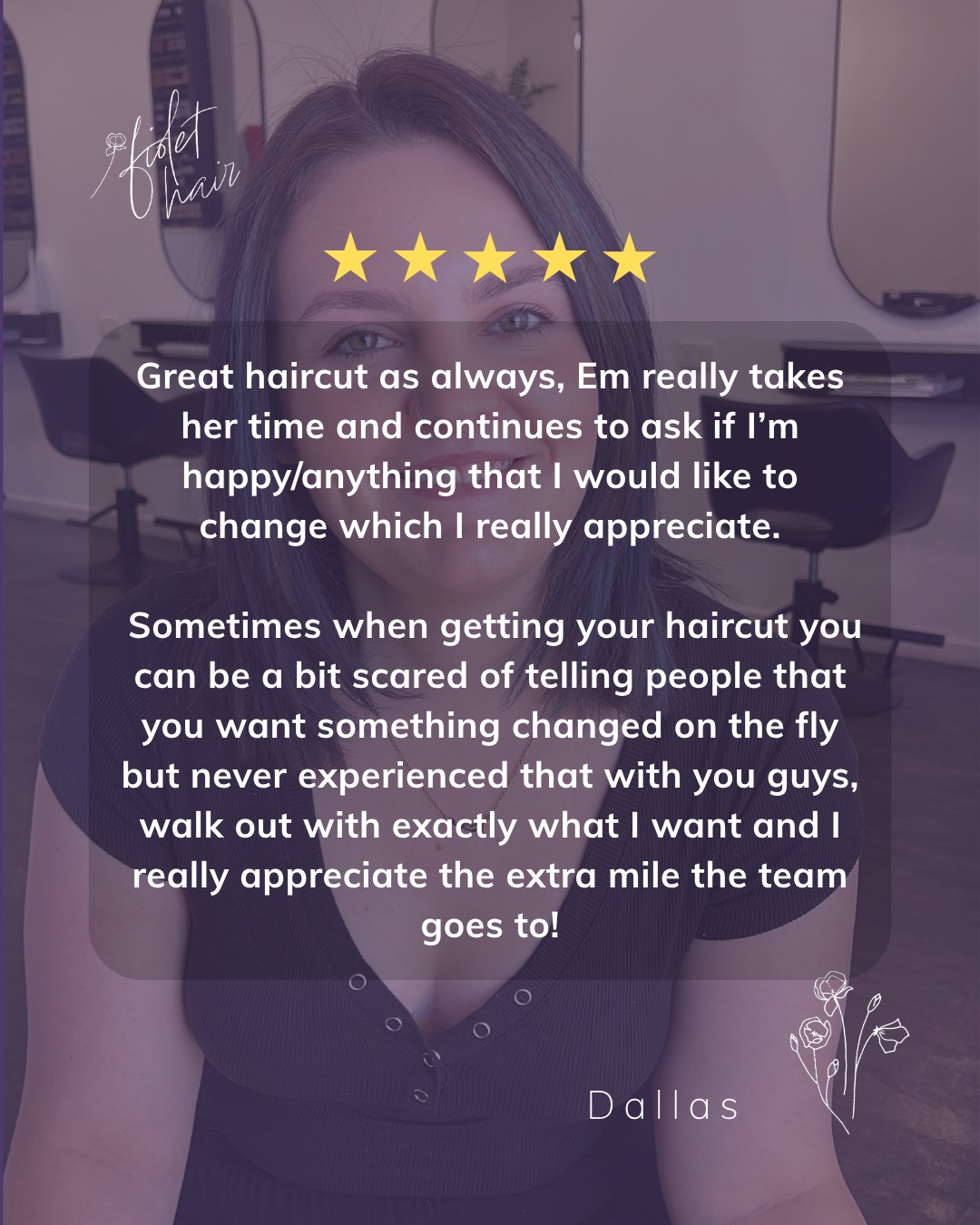 We believe the best appointments start with listening. Your hair, your way. ✂️
At Fiolet Hair, we believe your haircut should feel like your haircut — which is why we take the time to listen, check in throughout your appointment, and make sure you leave feeling confident and completely happy with your result.
Thank you for trusting Em and the team! Your words remind us why we do what we do. 💜
.
.
.
.
.
#FioletHair #PerthHairSalon #PerthHairdresser #PerthHair #HaircutPerth #PerthSalon