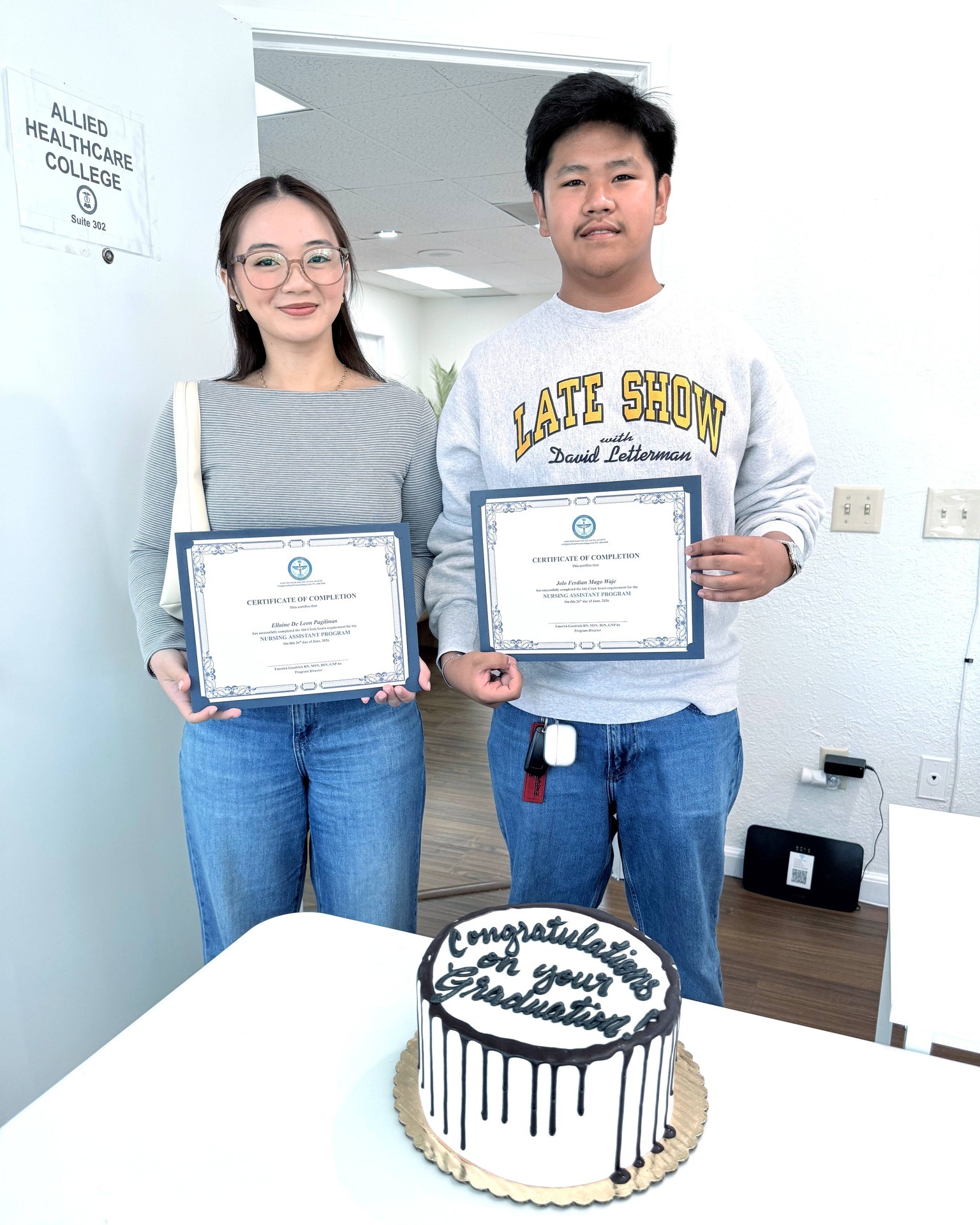 CONGRATULATIONS, ELLAINE & JOLO! 🎉
Let’s take a moment to celebrate our amazing CNA students, Ellaine and Jolo, on successfully completing the Nursing Assistant Program at Allied Healthcare College! 🩺👏
This is more than just completing a program—it’s a major milestone toward a rewarding career in healthcare. Your hard work, dedication, and commitment have truly paid off!
We’re so proud of you both and can’t wait to see the difference you’ll make in the lives of your future patients. 🏥✨
Congratulations, Ellaine & Jolo! Your healthcare journey is just beginning! 🎓💙
#AlliedHealthcareCollege #CNA #NursingAssistant #HealthcareHeroes #StudentSuccess #Congratulations
