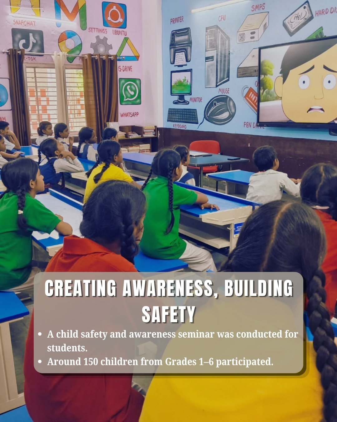 Some conversations are uncomfortable.
Some are difficult to begin.
But some conversations can make a child feel safer.
We spent the day with around 150 children from Grades 1–6, talking about things that matter to their safety — their rights, 1090, recognising unsafe situations, and knowing when and how to seek help.
With students from Grades 4–6, we also opened conversations around growing up, the changes that come with adolescence, and understanding pornography and inappropriate content in an age-appropriate way.
The goal wasn’t just to give answers.
It was to make sure children know that their questions matter, their boundaries matter, and their voice matters.
Because sometimes, giving a child the right information at the right time can make all the difference. 💛
#JanPragati #ChildRights #ChildSafety #ChildProtection #KnowYourRights #SpeakUp #ChildAwareness #GrowingUp #CommunityOutreach #EveryChildMatters