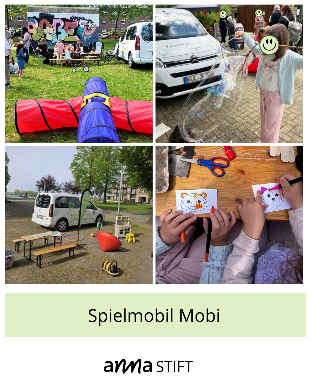 Spiel, Spaß und Unterstützung – unser Spielmobil „Mobi“ ist unterwegs!
Das Spielmobil ist ein besonderer Teil unserer präventiven Arbeit. Mit an Bord sind jede Menge Spiel- und Beschäftigungsmöglichkeiten für Kinder und Familien: vom großen 4-Gewinnt über Seifenblasen, Bobbycars und eine Spielküche bis hin zu Gesellschaftsspielen und Bastelmaterialien.
Unterwegs ist „Mobi“ bei verschiedenen Festen und Veranstaltungen – zum Beispiel beim Südstadtfest in Kleve, beim Klever Kinderfest oder in den Sommerferien im Rheinpark Emmerich. Dort schaffen wir Räume, in denen Kinder spielen, Familien gemeinsam Zeit verbringen und ganz unkompliziert miteinander ins Gespräch kommen können.
Im September und im Oktober ist „Mobi“ außerdem regelmäßig auf Spielplätzen in Kleve unterwegs – und verbindet Spiel und Spaß mit einem wichtigen Beratungsangebot: Unsere Mitarbeitenden informieren Eltern rund um die Kindertagesbetreuung in Kleve und unterstützen bei der Anmeldung über Kita-Online.
Während die Eltern Fragen zur Kita-Anmeldung klären, können die Kinder spielen, entdecken und neue Kontakte knüpfen. Die Beratung ist kostenlos, ohne Anmeldung und für alle Familien offen.
📍 Jeden Dienstag | 13:30–14:30 Uhr
Spielplatz Braunstraße, Kleve
📍 Jeden Donnerstag | 14:30–15:30 Uhr
Spielplatz Beethovenstraße, Kleve
Bei trockenem Wetter sind wir vor Ort.
Kommt vorbei, spielt mit, lernt uns kennen und nutzt unser Beratungsangebot. Wir freuen uns auf euch! 💛
#Spielmobil #Mobi #Prävention #Jugendhilfe #Familienhilfe #Kleve #KitaOnline #KitaAnmeldung #Familienangebote #SpielUndSpaß #Kinder #Familien #Beratung #GemeinsamWachsen