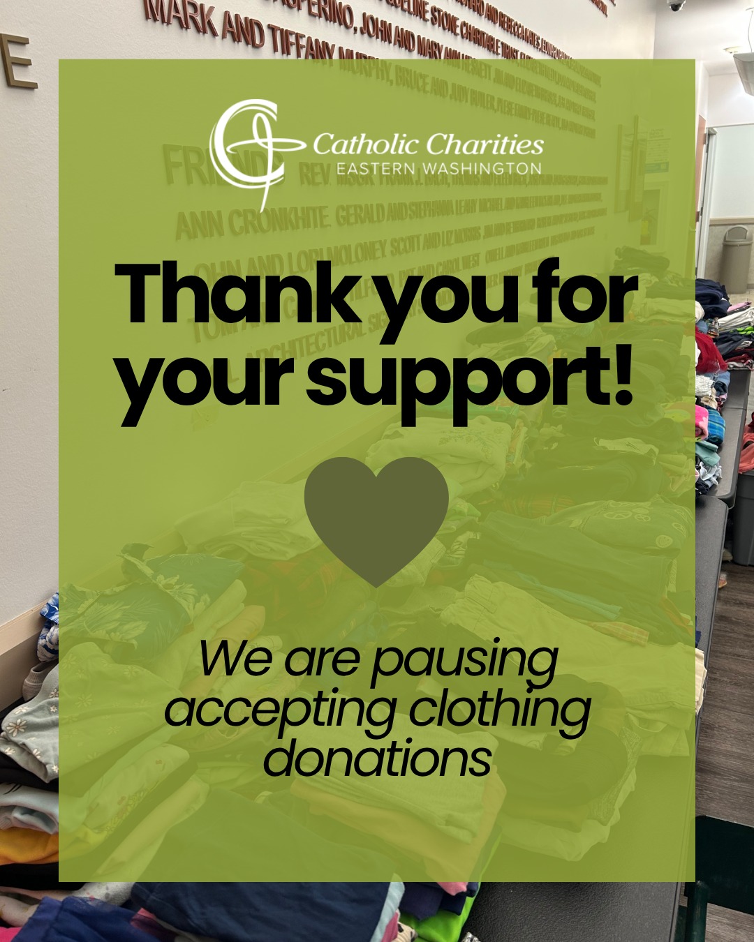 Thank you for your support! We are overwhelmed by the outpouring of clothing donations for our brothers and sisters in need. To give our team time to process all of our current donations, we are pausing accepting clothing donations.
We are in need of the following donations:
- Hygiene items (Soap, shampoo, conditioner, razors, deodorant, etc.)
- Paper towels
- Diapers and wipes
- School supplies
We are also continuing to fundraise for those affected by the Spokane Complex Fires and Eastern Washington Fires. These funds are used to assist fire-impacted families with gift cards for gas, groceries and other essential items, as well as AirBnb referrals and housing assistance.
Donate at the link in our bio.