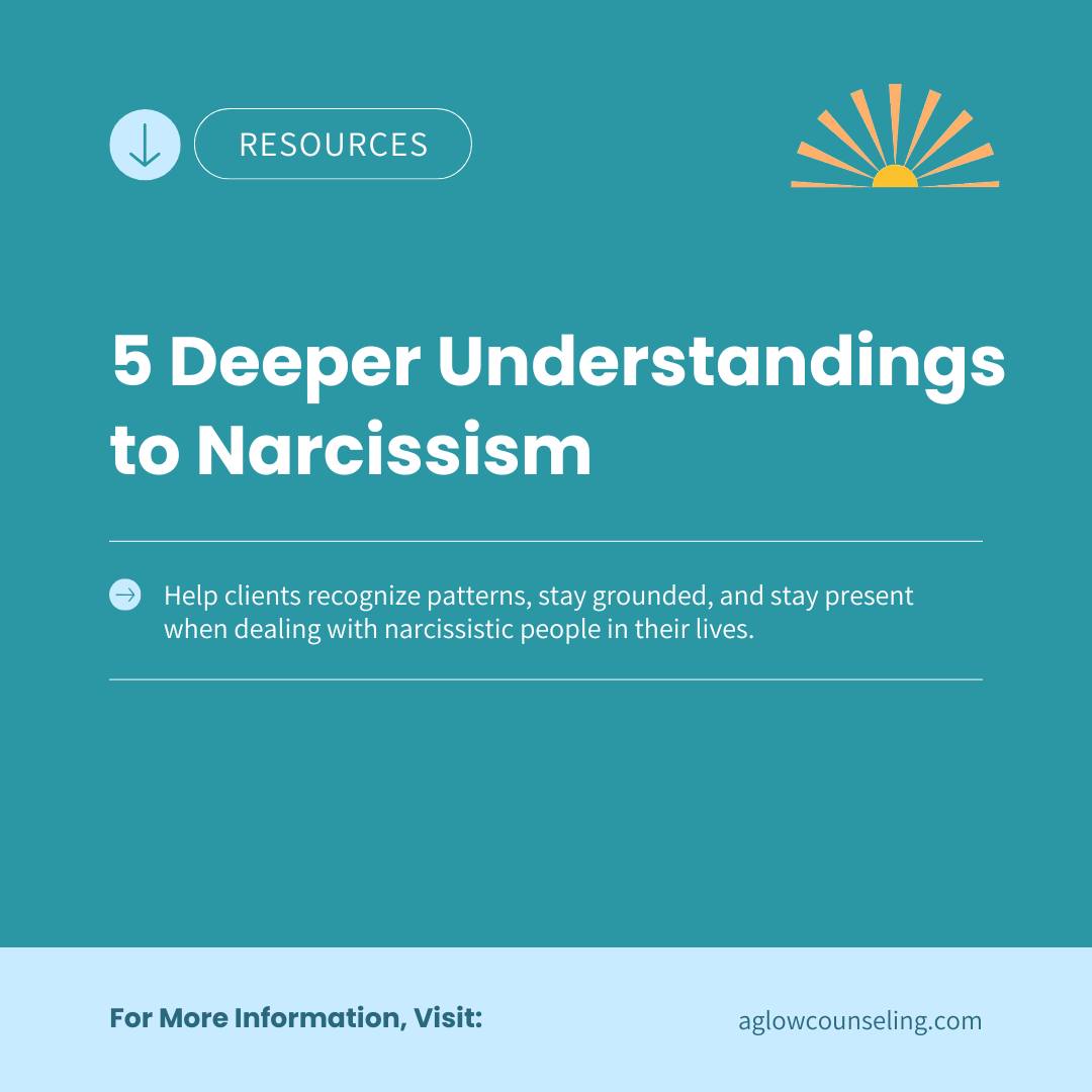 A free tool for your clients navigating narcissistic relationships. 💛
My free download, "5 Deeper Understandings to Narcissism," is designed to help clients recognize patterns, stay grounded, and stay present when dealing with narcissistic people in their lives. Grab it and pass it along to anyone who could use a little more clarity and steadiness this week.
Free download at the link in bio.
#TraumaRecovery #ClientResources #MentalHealthEducation #TherapyTools