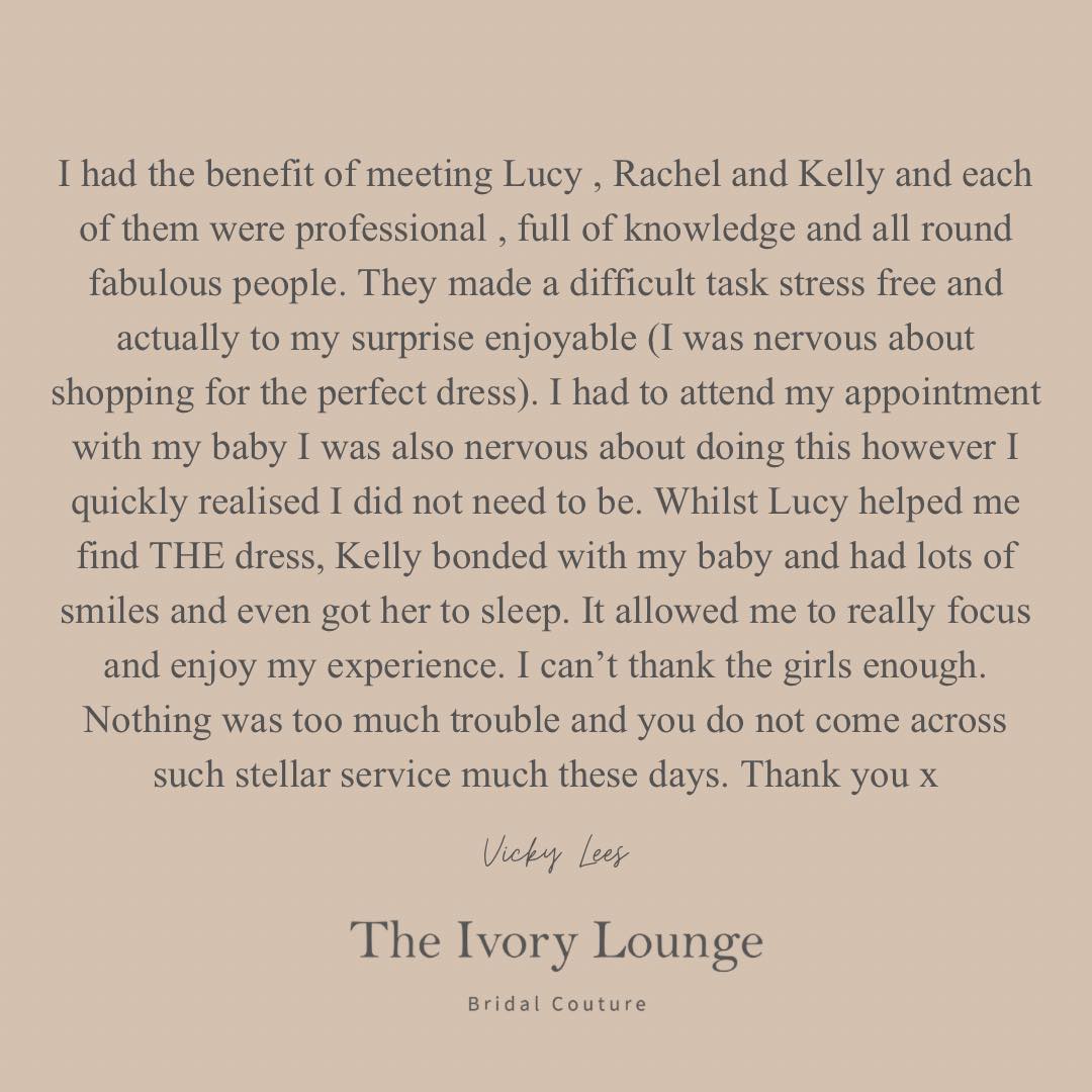 🤍 REAL BRIDE REVIEW 🤍
Wow what a fab review - thank you so much for sharing your kind words. It truly means the world to us to have been part of your journey and to help you find your perfect dress! ✨
#bridetobe #theivorylounge #plymouthboutique #devonbride #vipexperience