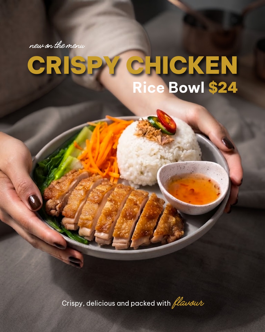 NEW ON THE MENU! 🍗🍚
Meet our Crispy Chicken Rice Bowl — $24! 🤤
Crispy, delicious and packed with flavour — be one of the first to try it! ✨
Book your table and come enjoy this delicious new dish! ❤️
