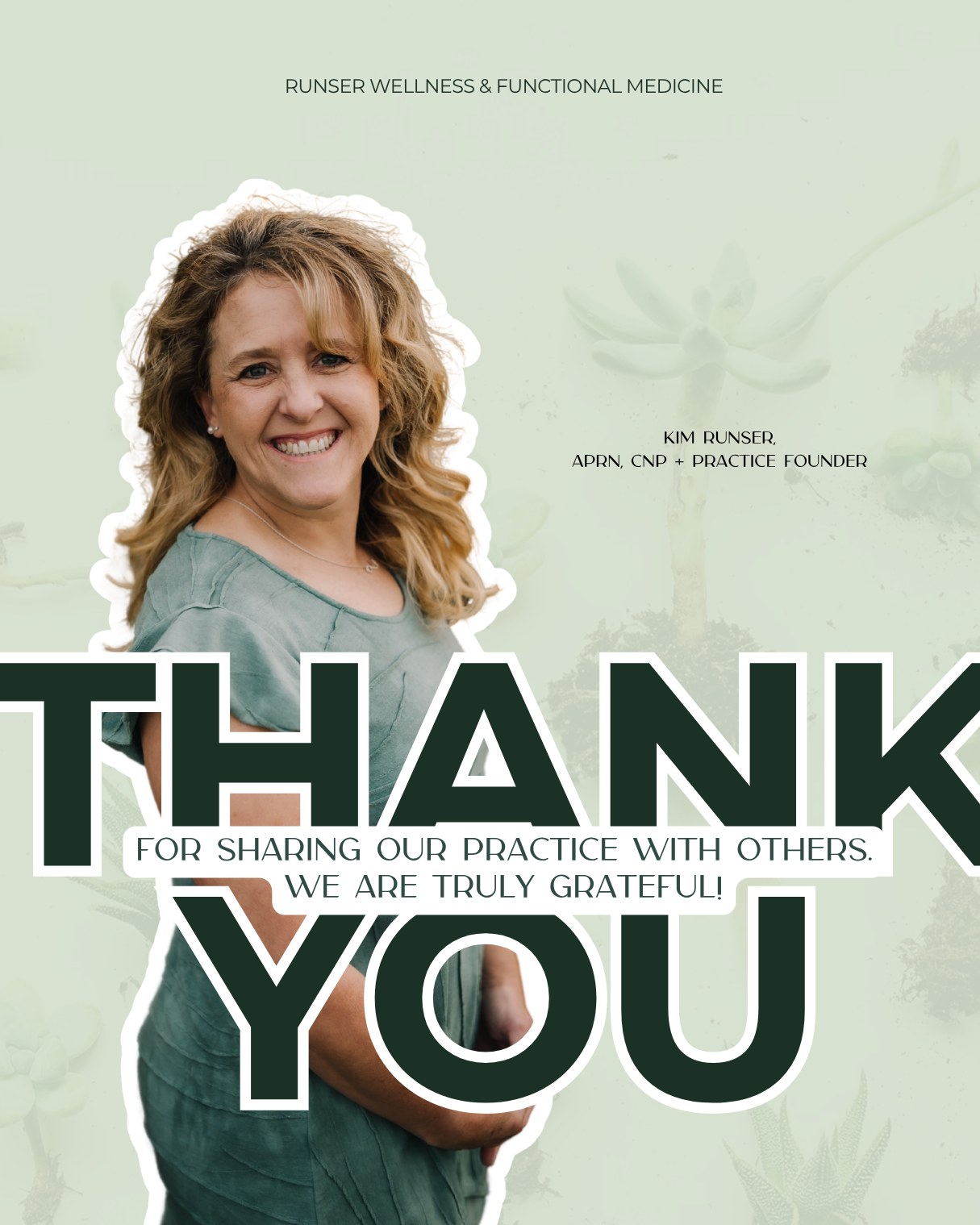 We want to take a moment to express our heartfelt gratitude to all of you who have shared your experiences with Runser Wellness with your friends, families & colleagues.
Because of your sharing, our practice is thriving, and we can continue to help others on their wellness journeys.
Your kind words and support mean the world to us! We appreciate every one of you! 💚