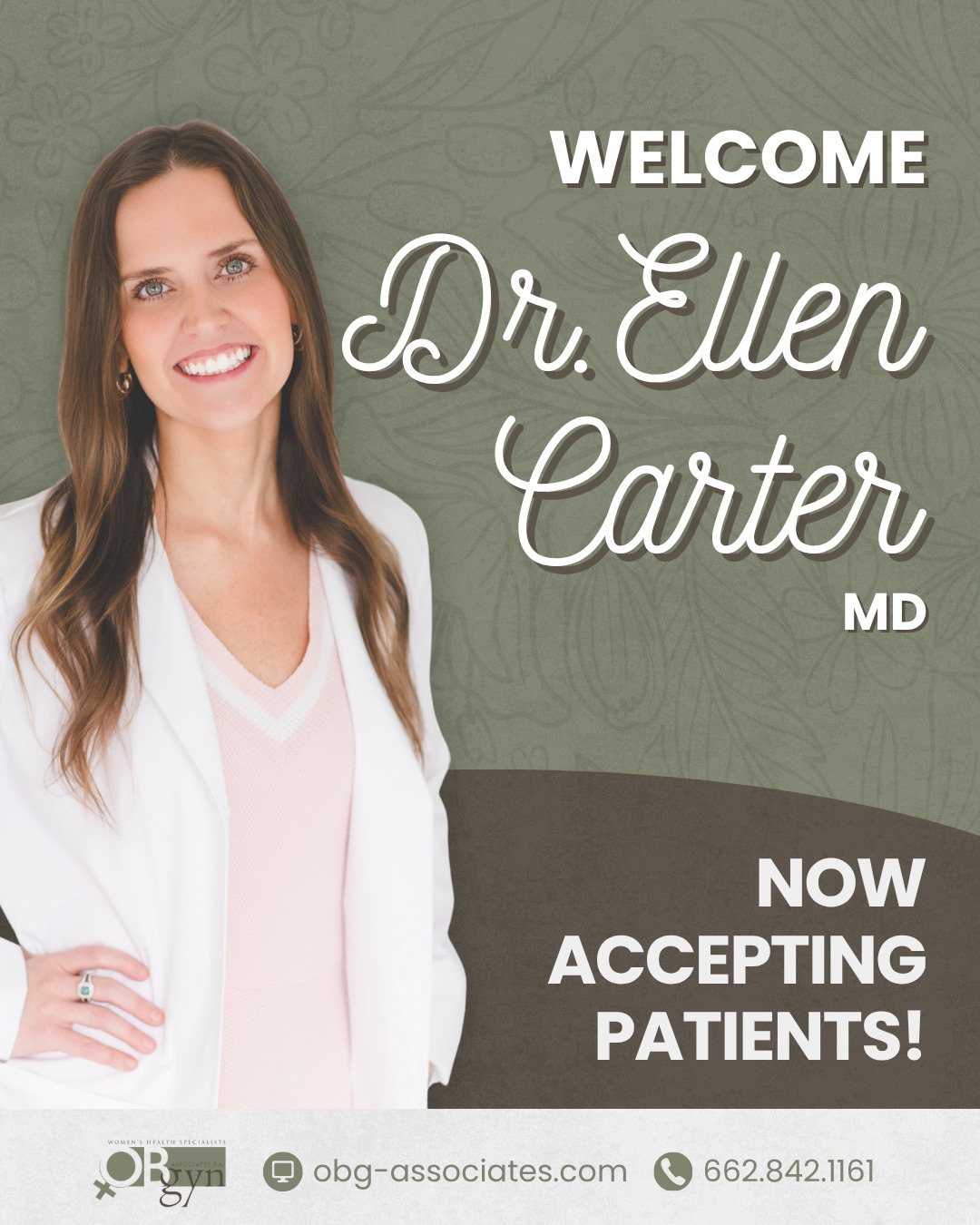 Join us in welcoming Dr. Carter to OBGYN Associates! 💕
She is passionate about caring for women through every stage of life, from adolescence to menopause and believes every patient deserves personalized, evidence-based care. We're excited to have her caring for women throughout our community!
📅 Now accepting patients: call 662.842.1161 to schedule your appointment today!
📍 1793 Cliff Gookin Blvd, Tupelo, MS 38801
-
#OBGYNAssociates #TupeloOBGYN #TupeloMS #OBGYN #WomensHealth #WelcomeToTheTeam #HealthPhysician