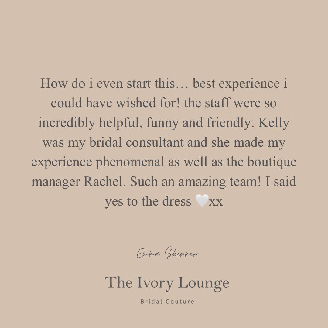 🤍 REAL BRIDE REVIEW 🤍
Thank you so much for your kind words. It truly means the world to us to have been part of your journey and to help you find your perfect dress!
#bridetobe #theivorylounge #plymouthboutique #devonbride #vipexperience
