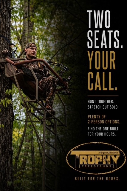 TWO SEATS. YOUR CALL.
A two-person stand doesn’t always mean two people.
Sometimes that extra room is for your kid, your dad, your hunting buddy, or the person you’re teaching to love the woods the way somebody taught you.
And sometimes?
It’s for your pack. Another layer. A little room to move. And a long morning where you’re perfectly happy having the whole thing to yourself.
That’s why Trophy builds more than one kind of two-person stand.
Different hunters. Different properties. Different ways of spending the hours.
Hunt together. Stretch out solo.
There are plenty of two-person options.
Find the one built for your hours.
Trophy Treestands
Built for the Hours
#TrophyTreeStands #BuiltForTheHours #TreeStandHunting #DeerHunting #WhitetailHunting #HuntingTradition #HuntingFamily #HuntingMemories #HighviewTreestands