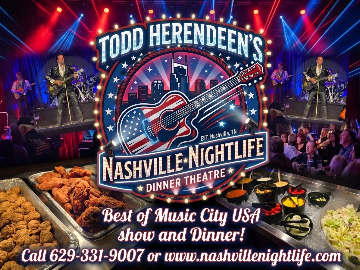 Todd Herendeen shows August 25, 26 and 27! Thanks for sharing! Delicious dinner and fabulous show! Book with us and save! #visitnashville #musiccityusa #nashville #musicvalley #visittennessee #toddherendeen #toddherendeen