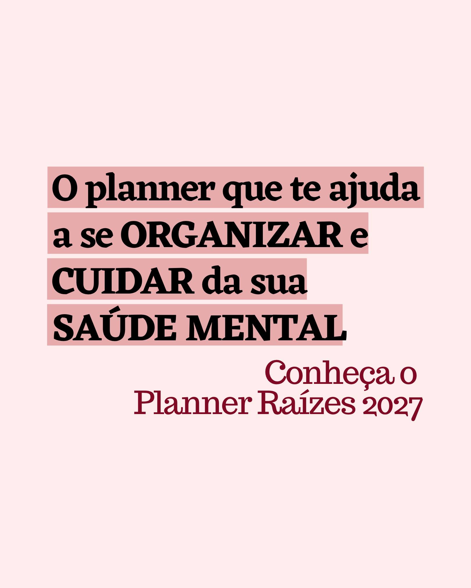 Você já percebeu como é fácil organizar tudo na vida… menos você?
A gente coloca as tarefas em dia, responde mensagens, resolve problemas, cuida da casa, do trabalho, da família…
Mas quando chega a hora de olhar para dentro, parece que sempre fica para depois.
Foi pensando justamente nisso que eu criei o Planner Raízes 2027. 🌱
Um planner que não foi pensado apenas para você organizar compromissos e tarefas, mas também para criar pequenos espaços de pausa, reflexão e cuidado com a sua saúde mental ao longo do ano.
Porque se organizar não precisa significar se cobrar ainda mais.
Pode ser também uma forma de se ouvir, entender o que você precisa e construir uma rotina que faça sentido para você.
Ah, e se você quiser garantir um desconto especial + um presente exclusivo no lançamento, escreva VIP aqui nos comentários que eu vou te colocar na lista. 👀
O Raízes 2027 está chegando. 🌱