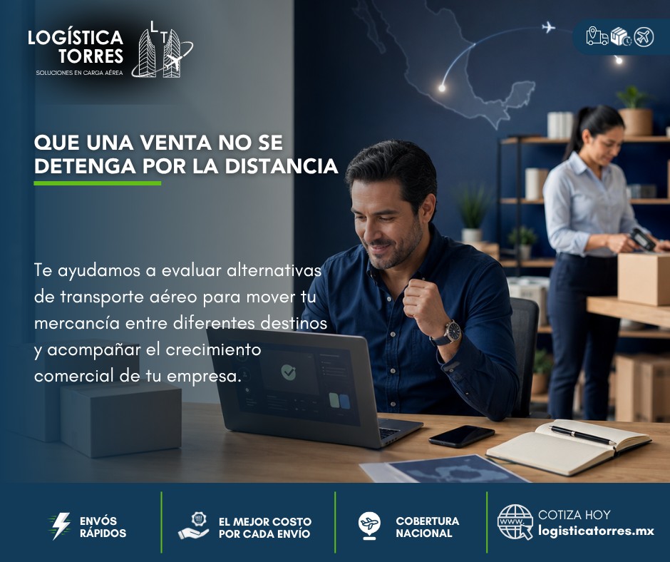📦💼 Que una venta no se detenga por la distancia.
Conseguir un nuevo cliente es una oportunidad que tu empresa trabajó para obtener.
Si ese cliente está en otra ciudad, la logística no debería convertirse en el obstáculo para cerrar la operación.
En Logística Torres te ayudamos a evaluar alternativas de transporte aéreo para mover tu mercancía entre diferentes destinos y acompañar el crecimiento comercial de tu empresa.
✈️ Soluciones de transporte aéreo
📦 Alternativas para diferentes tipos de mercancía
🇲🇽 Conexión con diferentes destinos nacionales
🤝 Atención personalizada
📍 Seguimiento de tus embarques
Primero consigue la oportunidad.
Después, encontremos juntos cómo hacer que tu mercancía llegue.
Porque una nueva ciudad no solo representa un destino.
Puede representar tu próximo cliente.
📩 ¿Cerraste una venta fuera de tu ciudad? Cuéntanos qué necesitas enviar y hacia dónde. En Logística Torres te ayudamos a evaluar las opciones para tu embarque.
.
.
.
.
#LogísticaTorres #CargaAérea #Logística #Empresas #Ventas #TransporteAéreo #EnvíosNacionales #CrecimientoEmpresarial #SolucionesLogísticas #México #tucargasegura #tucargasegurayatiempo #logistica #volariscargo #logisticaytransporte #SomosLogisticaTorres #enviosnacionales