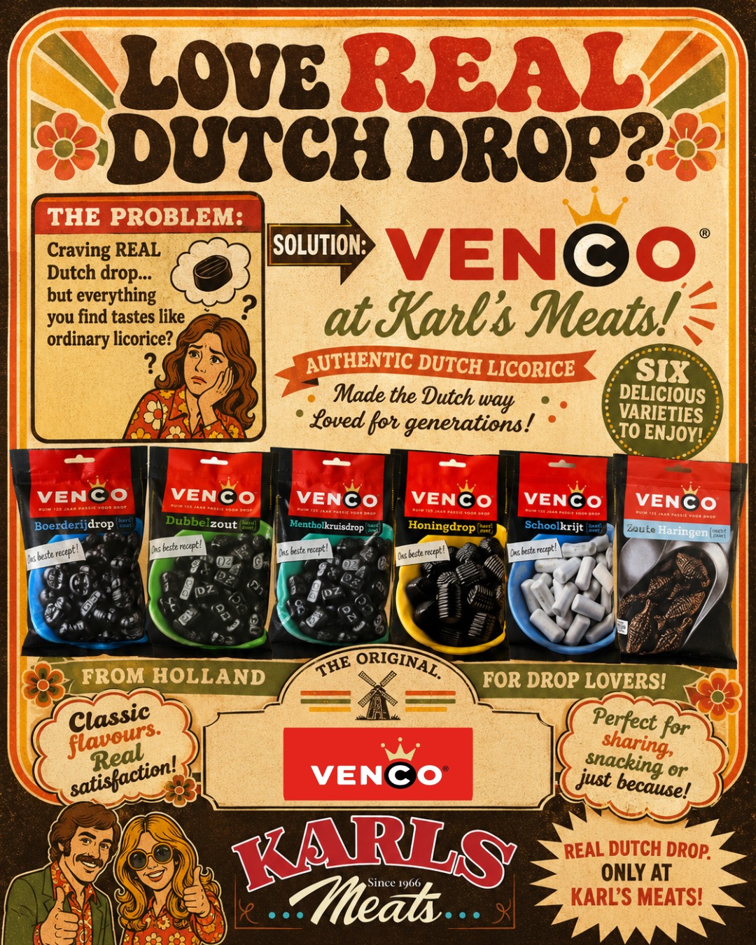 🇳🇱 LOVE REAL DUTCH DROP? 🇳🇱
The problem: You’re craving that unmistakable taste of real Dutch licorice… but ordinary licorice just doesn’t cut it. 😩
The solution: VENCO at Karl’s Meats!
For generations, Venco has been a favourite for Dutch drop lovers, with everything from salty and seriously salty to sweet, herbal and uniquely Dutch varieties.
Which one are you reaching for? 👇
🔵 Boerderijdrop — Hard & salty
🟢 Dubbelzout — Double-salted for the serious drop lover
🟦 Mentholkruisdrop — Menthol-herbal licorice
🟡 Honingdrop — Honey licorice
⚪ Schoolkrijt — The unmistakable chalk-shaped classic
🐟 Zoute Haringen — Soft, salty licorice herrings
Maybe you grew up with Venco in the cupboard, or maybe you’re brave enough to discover what real Dutch drop is all about for the first time. 🇳🇱😋
So tell us: which Venco variety is YOUR favourite?
Stop by Karl’s Meats and pick up a bag—or try a few and settle the debate yourself!
Smakelijk eten! 😋
— The Karl's Meats Team 💪
📍 Karl's Meats
2621 W. Railway St, Abbotsford, BC
📞 (604) 859-9011
#KarlsMeats #Venco #DutchDrop #Drop #DutchLicorice #DutchCandy #DutchTreats #TasteOfHolland #DutchTradition #AbbotsfordBC #FraserValley #ShopLocal #SupportLocal
