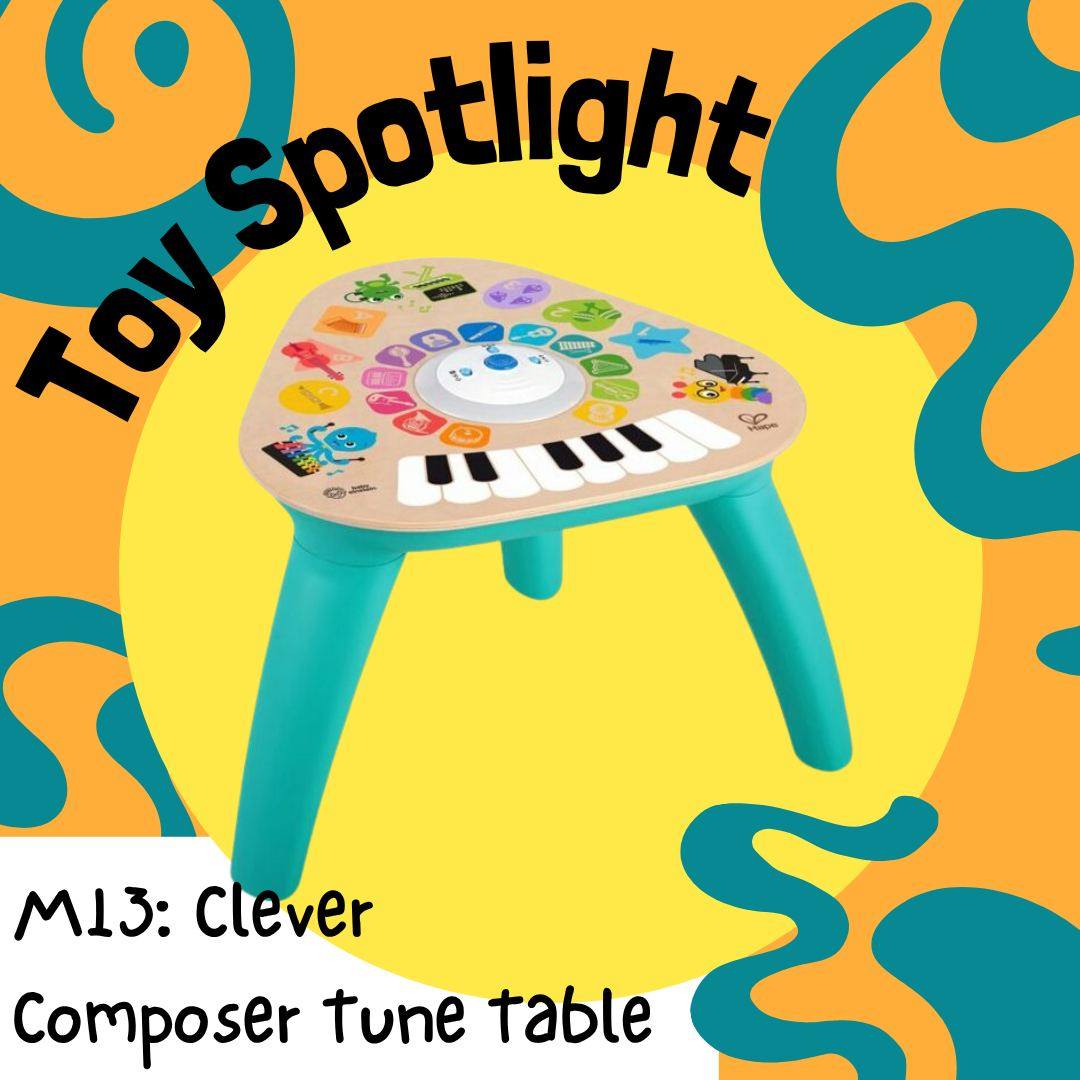Toy highlight for today!
M13: Clever composer tune table
https://cockburntoylibrary.setls.com.au/items/155010
This toy is touch sensitive and will make music as you touch it,
Suitable for ages 0+
