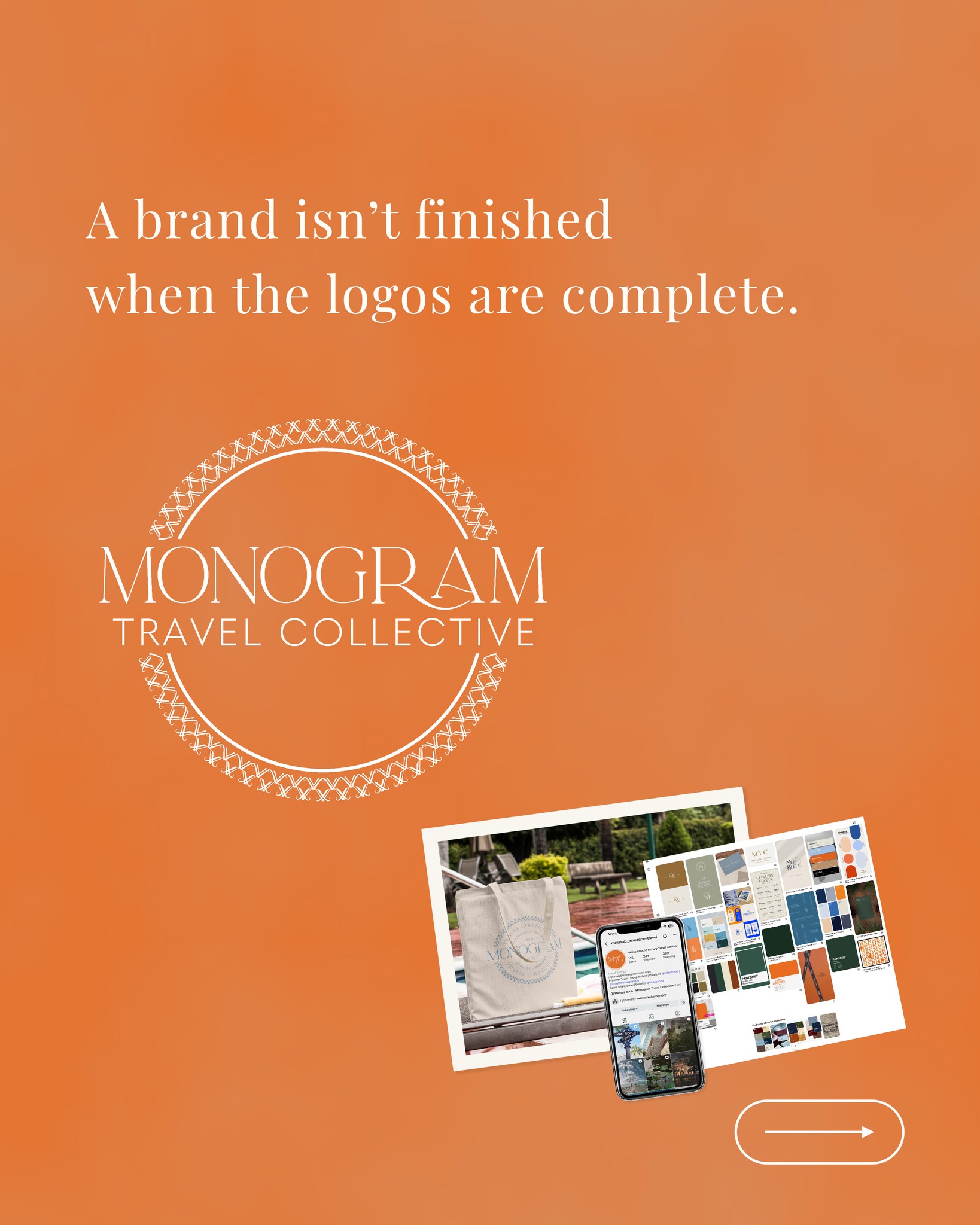 A brand isn’t finished when the logos are complete ✨That’s kind of where the fun part starts!
When I created the brand for Monogram Travel Collective, we weren’t just checking “new logo” off the list. We were creating a foundation they could actually use, one that could grow with the business and make everything that came after it feel cohesive.
And that’s exactly where Creative Support comes in.
Build the brand. Then keep building🤍