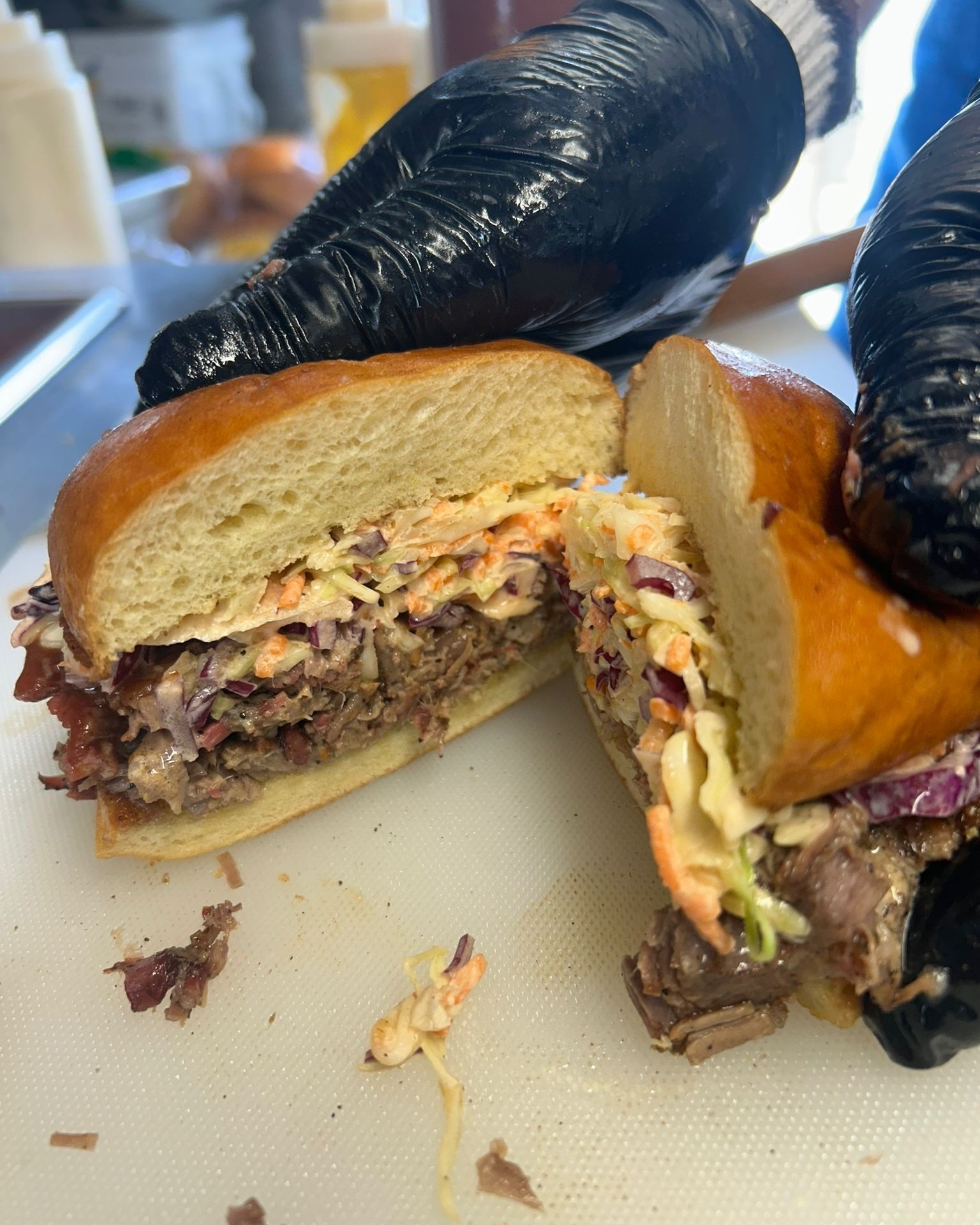 Fresh brisket, fresh off the griddle. 🔥
Smoked low and slow, then sliced and heated up right before it hits the bun. That little sizzle when it hits the flat top is one of our favourite sound in the kitchen. Piled high onto a toasted brioche bun with bbq sauce and our homemade creamy slaw 🤩
Come grab one while it's hot. See you soon!
Wednesday to Sunday 11am to 6:30pm
3795 Island Highway North, Campbell River
#SaltLickBBQ #CampbellRiver #VancouverIsland #WoodSmoked #BBQLife #ShopLocalCR #SlowSmoked #CampbellRiverEats