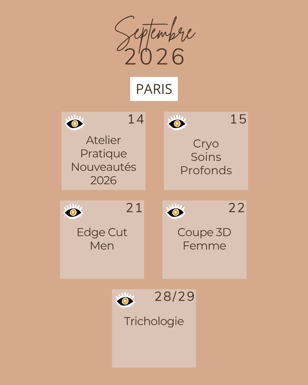 📅 Planning des formations – Septembre | Académie de Paris.
Découvrez le calendrier du mois et réservez votre prochaine session à l’académie !
#factoryeducation #formation #cheveux #iconacademy #planning