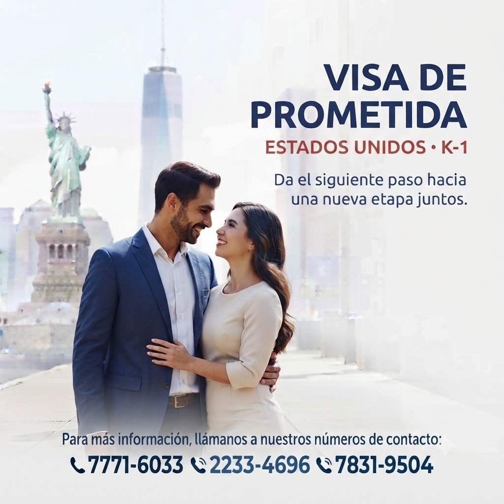 ¿Listos para cerrar la distancia y comenzar su nueva vida juntos en Estados Unidos? 🇺🇸💍 En Legal Visa, somos especialistas en hacer realidad el sueño de las parejas binacionales a través de la Visa K-1 de Prometida.
Sabemos que el proceso de inmigración puede ser complejo y abrumador. Por eso, nuestro equipo de expertos los guiará paso a paso, asegurando que su solicitud sea sólida y cumpla con todos los requisitos para que puedan concentrarse en lo más importante: su historia de amor.
No dejen que los trámites sean un obstáculo para su felicidad. ¡Permítanos ser sus aliados en este emocionante viaje hacia un futuro juntos!
📞 ¡Contáctenos hoy mismo para una consulta personalizada y comiencen su trámite!
📞 7771-6033
📞 2233-4696
📞 7831-9504
¡Su futuro en los Estados Unidos comienza aquí con Legal Visa! ❤️✨
#LegalVisa #VisaDePrometida #VisaK1 #EstadosUnidos #Inmigración #AmorSinFronteras #ParejasBinacionales #AsesoríaMigratoria #ElSalvador