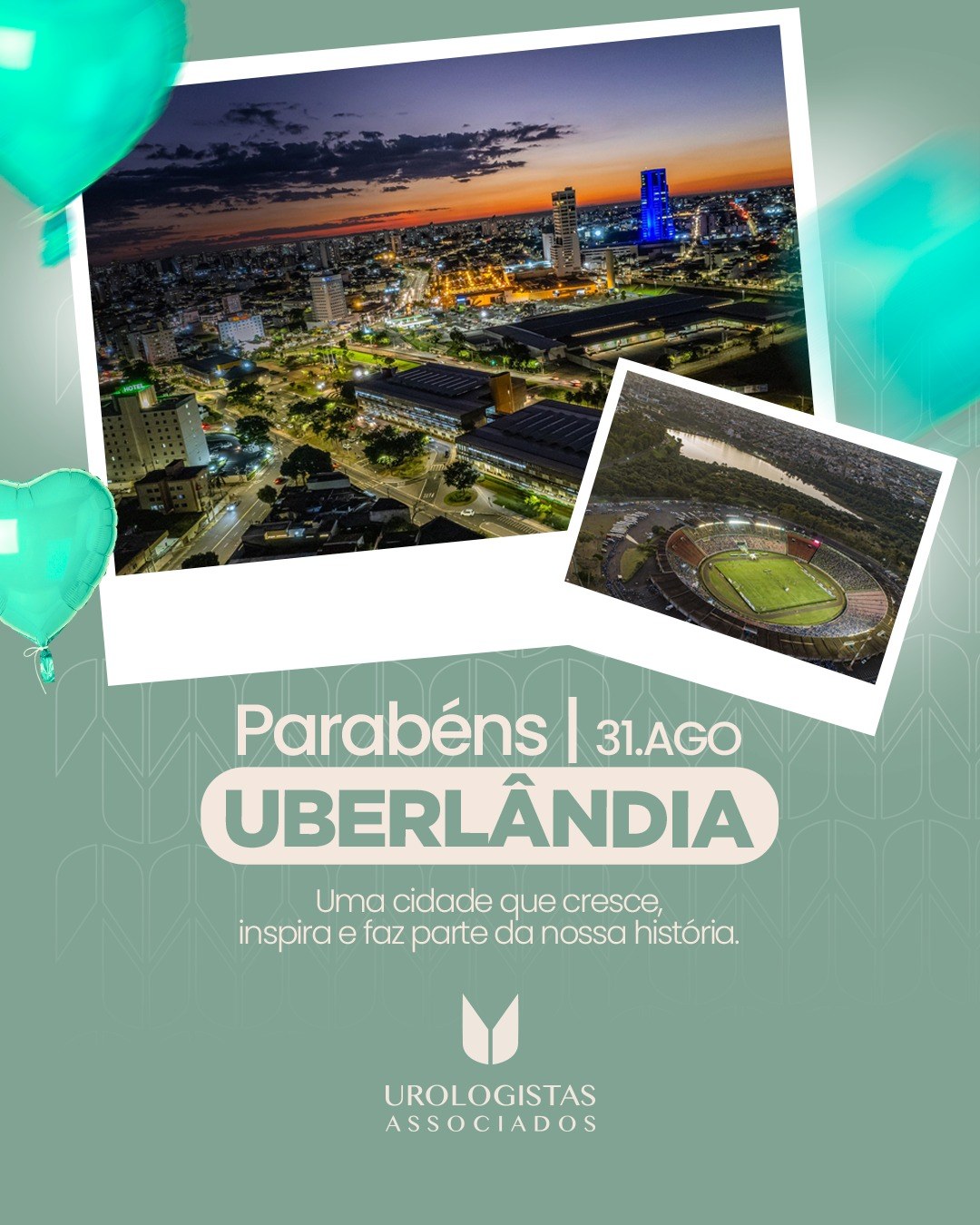 Hoje celebramos Uberlândia, uma cidade construída por pessoas que acreditam, trabalham e fazem acontecer. 💚
É uma alegria fazer parte dessa história e acompanhar de perto o crescimento de uma cidade que também nos inspira a evoluir e cuidar cada vez melhor das pessoas. 🤝🏼
Neste aniversário, nosso carinho e reconhecimento a todos que fazem de Uberlândia um lugar tão especial. 🎉
Parabéns, Uberlândia! 💚
#ParabensUberlandia #Uberlandia #UrologistasAssociados #Urologia #Saude #MinasGerais