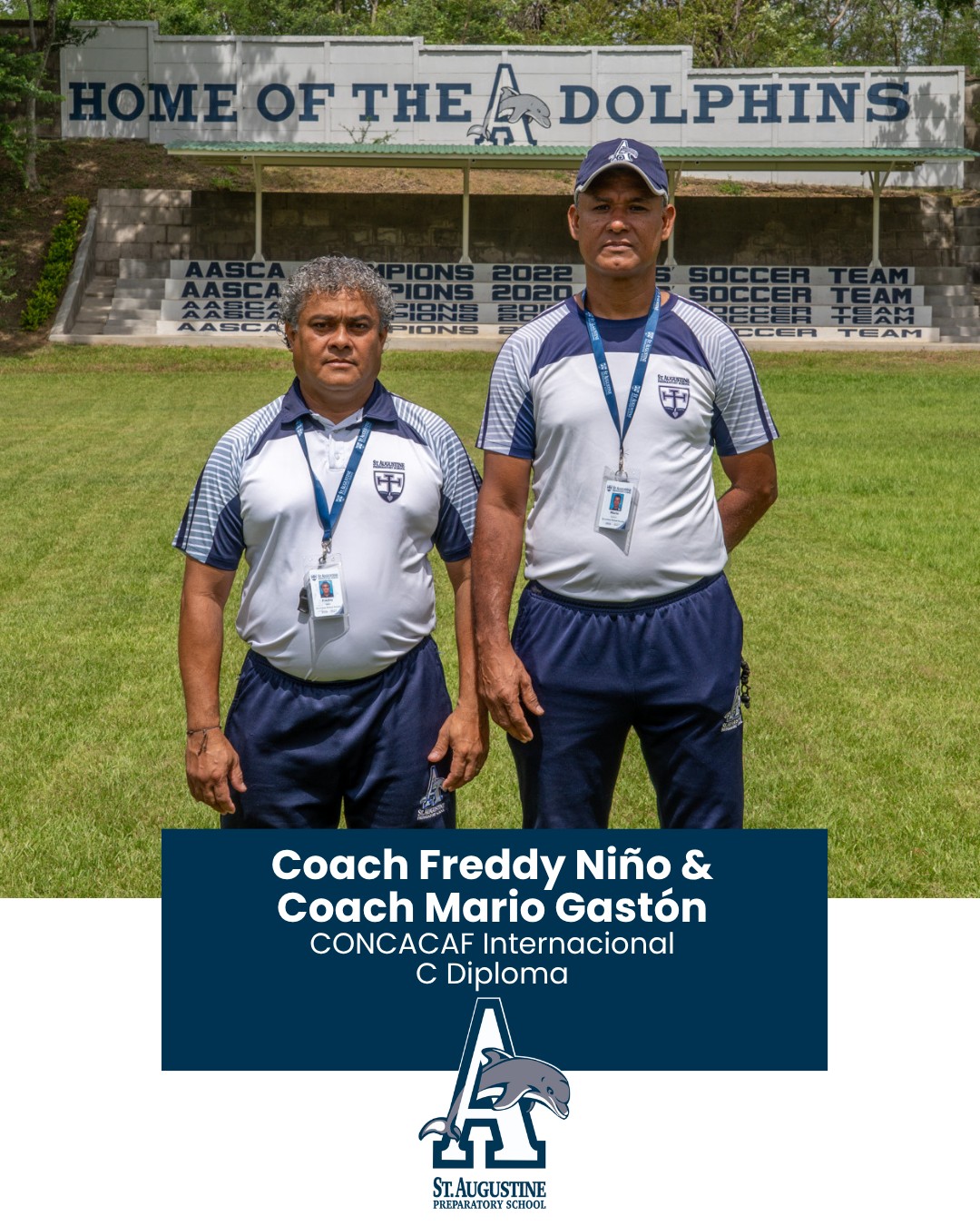 We are happy to announce that our soccer coaches Freddy Niño and Mario Gastón completed the CONCACAF International C Soccer Coaching Diploma this summer! ⚽ This credential reflects their dedication to mastering advanced soccer tactics, player development, and modern coaching methods. #GoDolphins!